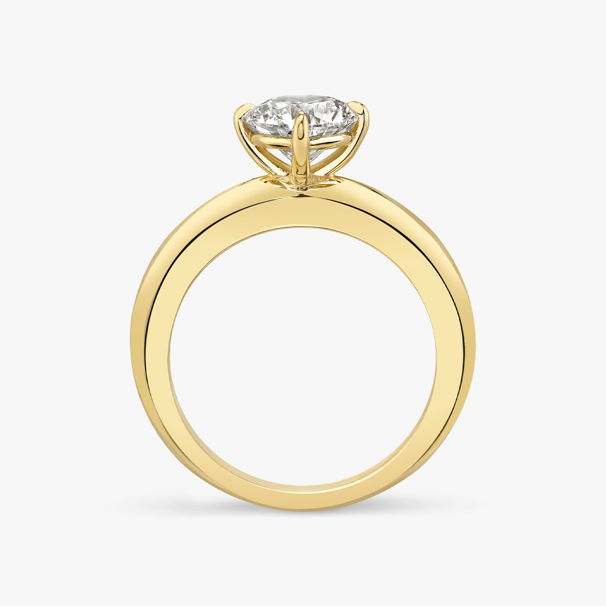 The Curator | Round Brilliant | 18k | Yellow Gold | bandAccent: Plain | caratWeight: other | diamondOrientation: vertical