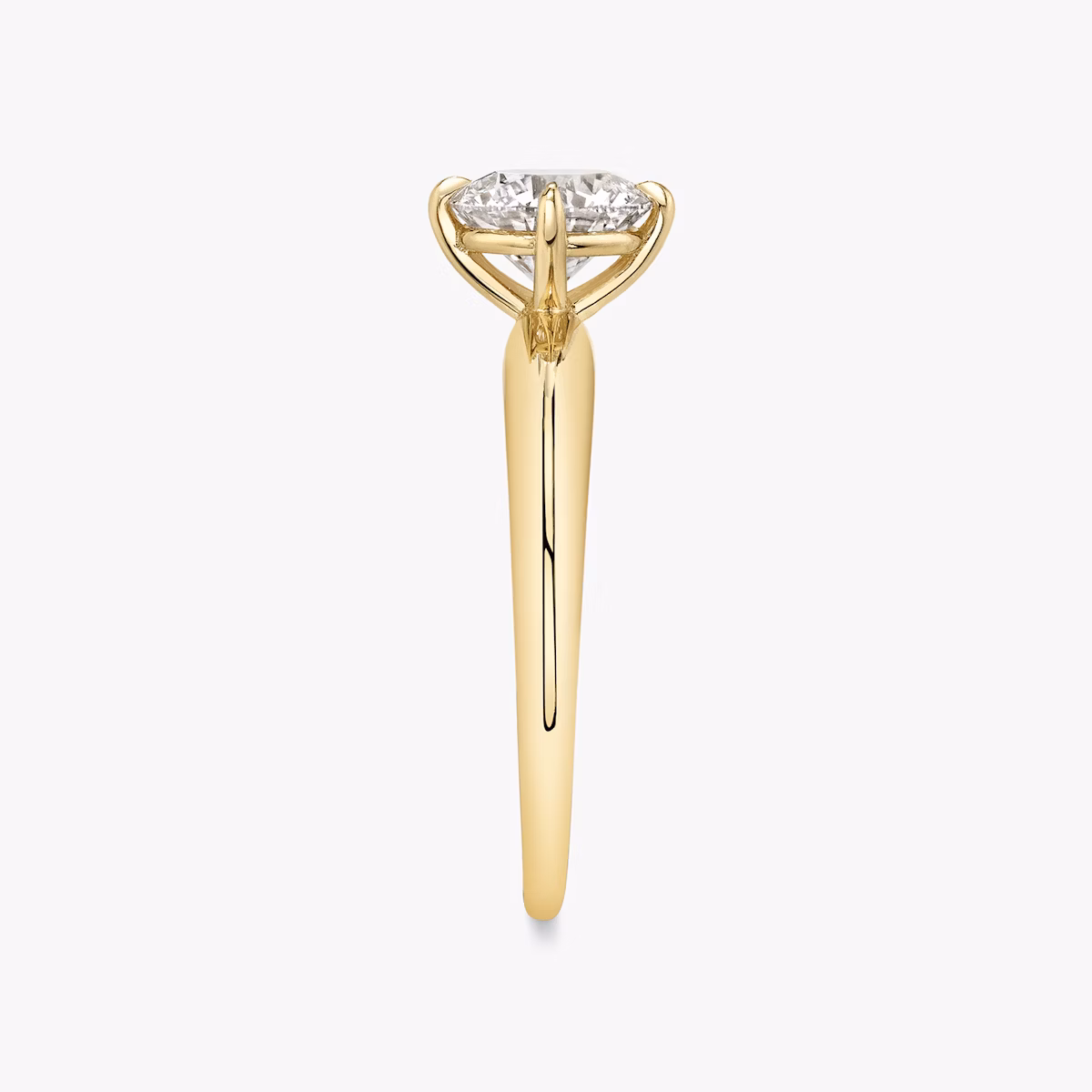 The Curator | Round Brilliant | 18k | Yellow Gold | bandAccent: Plain | caratWeight: 1.0ct | diamondOrientation: vertical