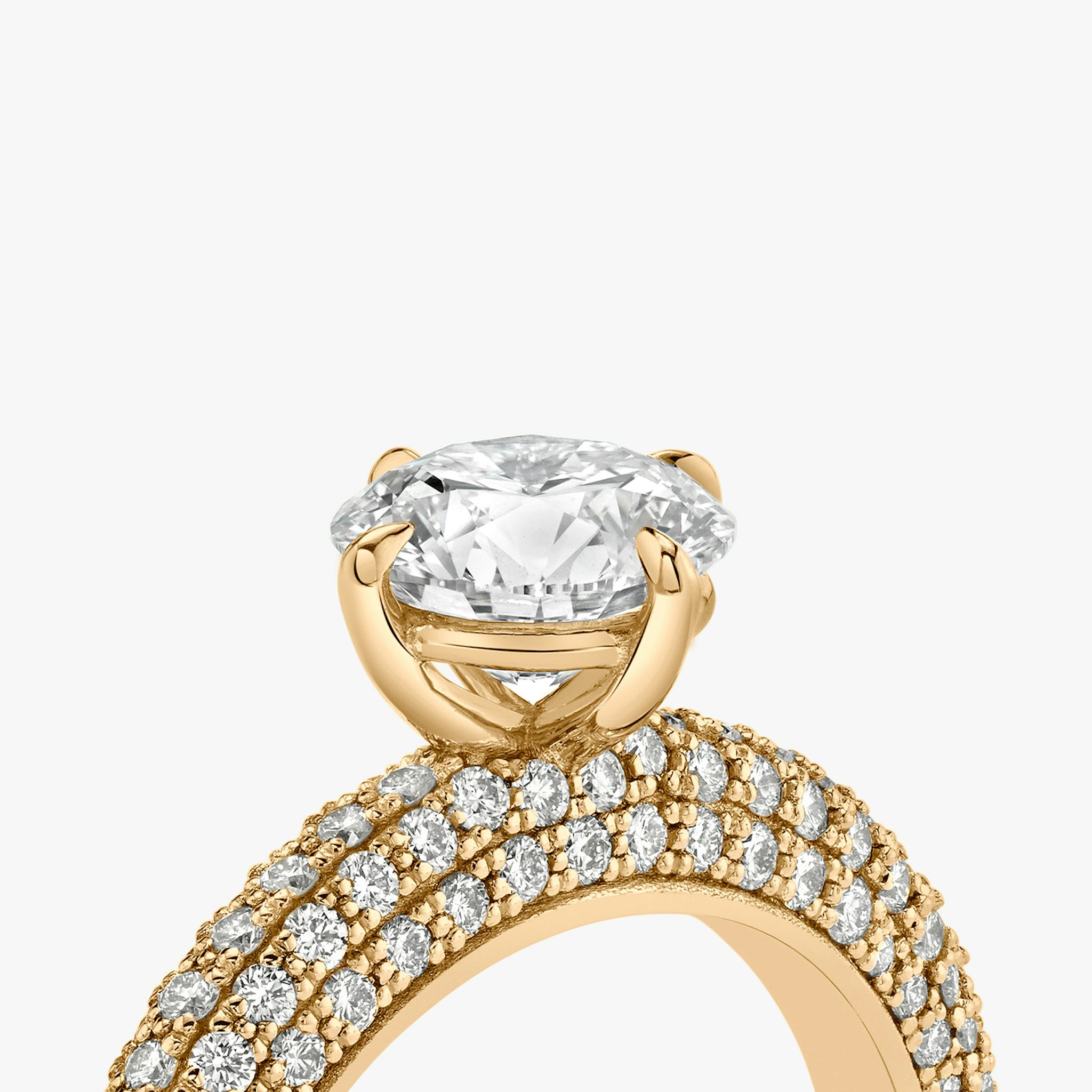The Curator | Round Brilliant | 14k | Rose Gold | bandAccent: Pavé | caratWeight: other | diamondOrientation: vertical