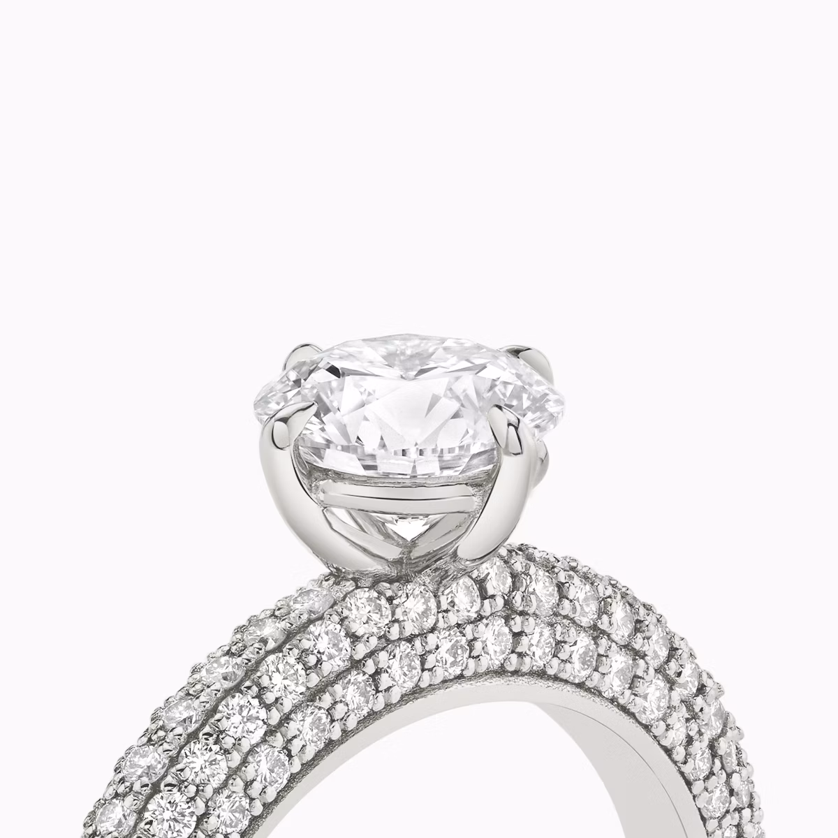 The Curator | Round Brilliant | Platinum | bandAccent: Pavé | caratWeight: other | diamondOrientation: vertical