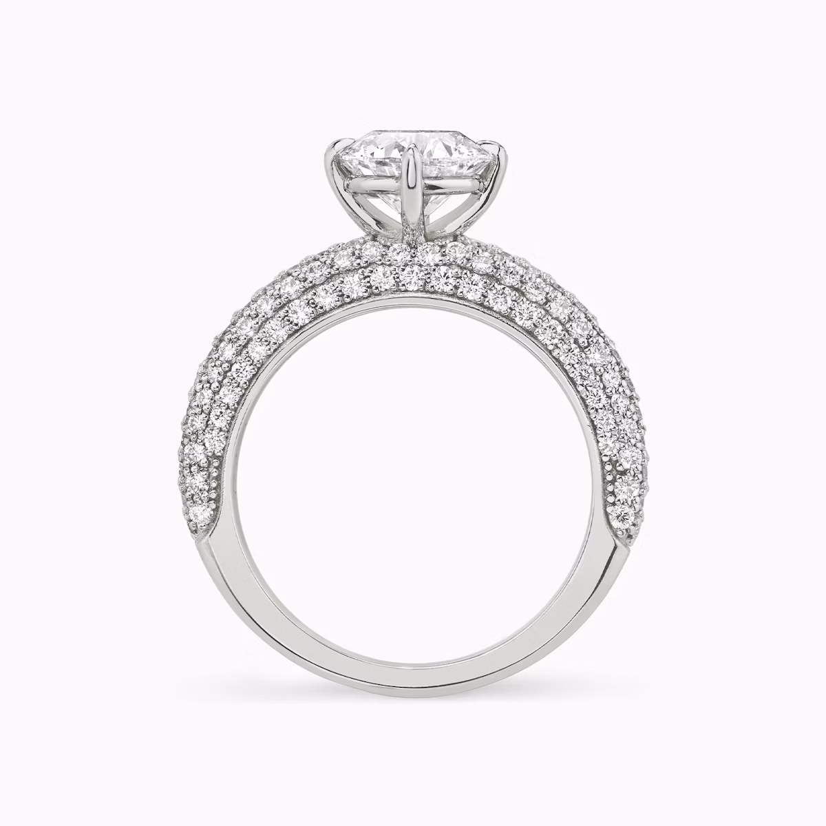 The Curator | Round Brilliant | Platinum | bandAccent: Pavé | caratWeight: other | diamondOrientation: vertical