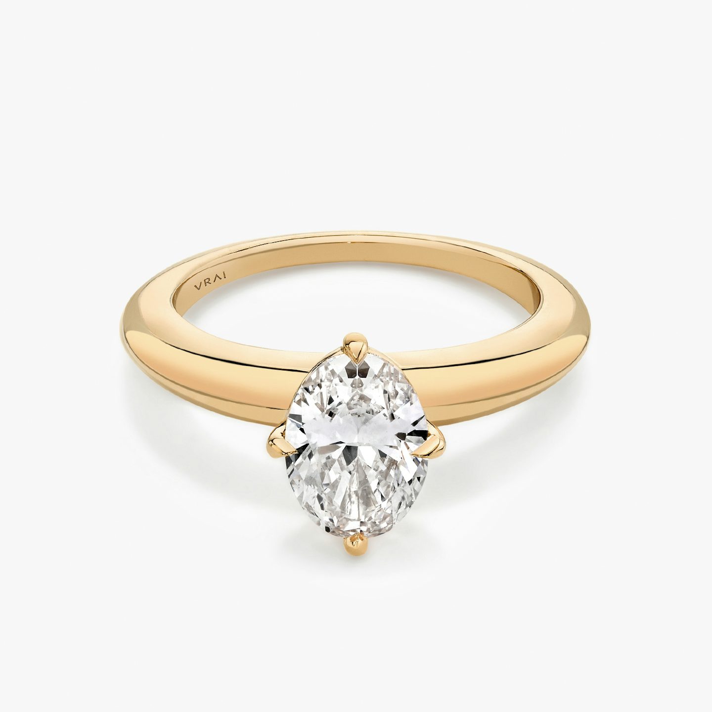 The Curator | Oval | 14k | Rose Gold | bandAccent: Plain | diamondOrientation: vertical | caratWeight: other