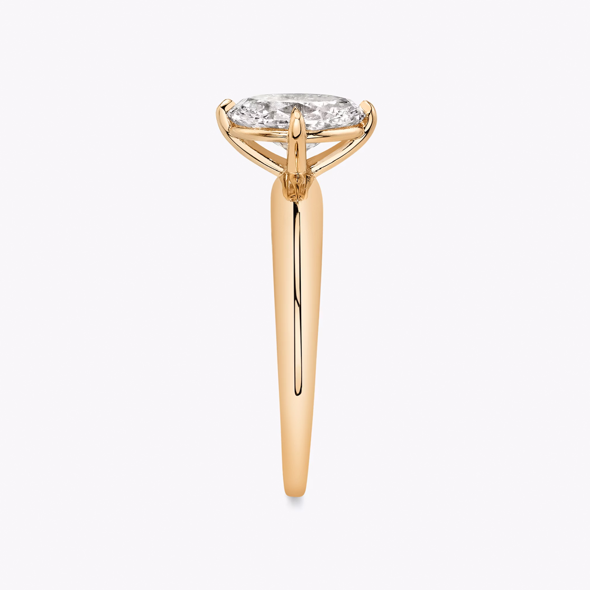 The Curator | Oval | 14k | Rose Gold | bandAccent: Plain | diamondOrientation: vertical | caratWeight: other