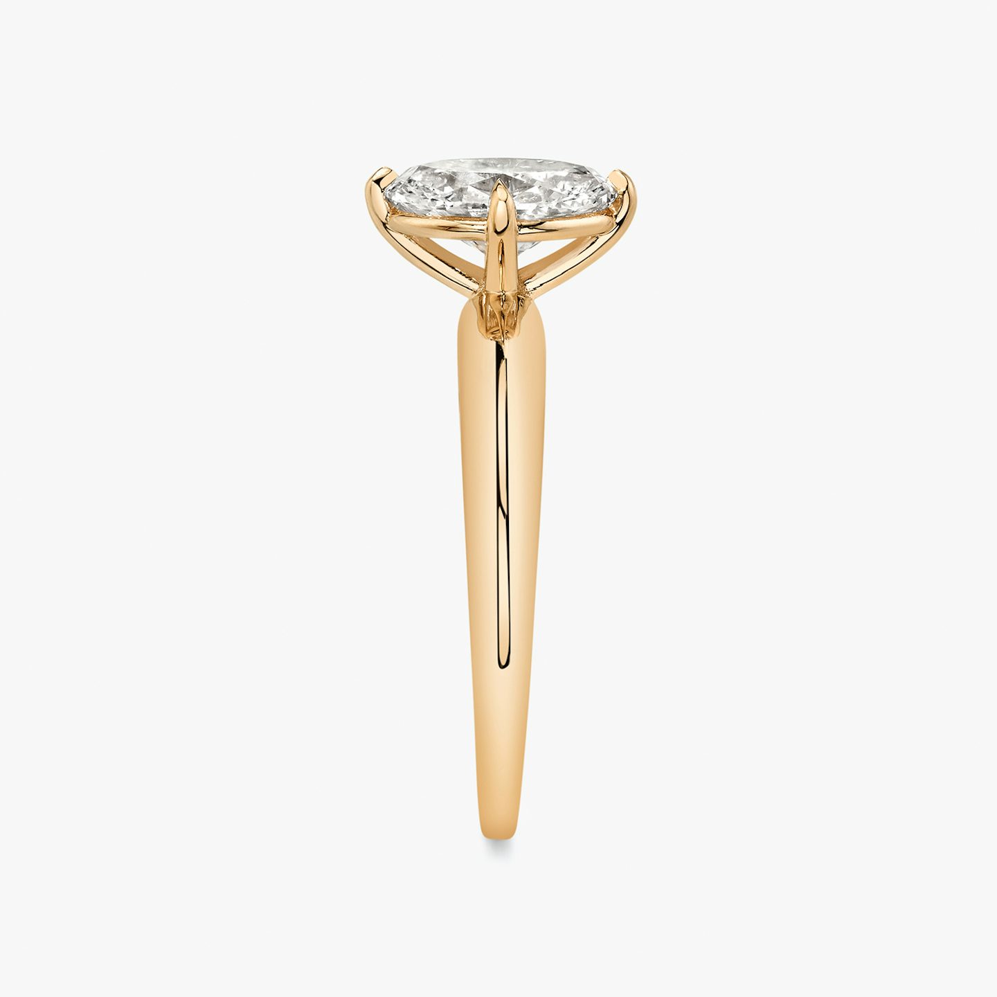 The Curator | Oval | 14k | Rose Gold | bandAccent: Plain | diamondOrientation: vertical | caratWeight: other