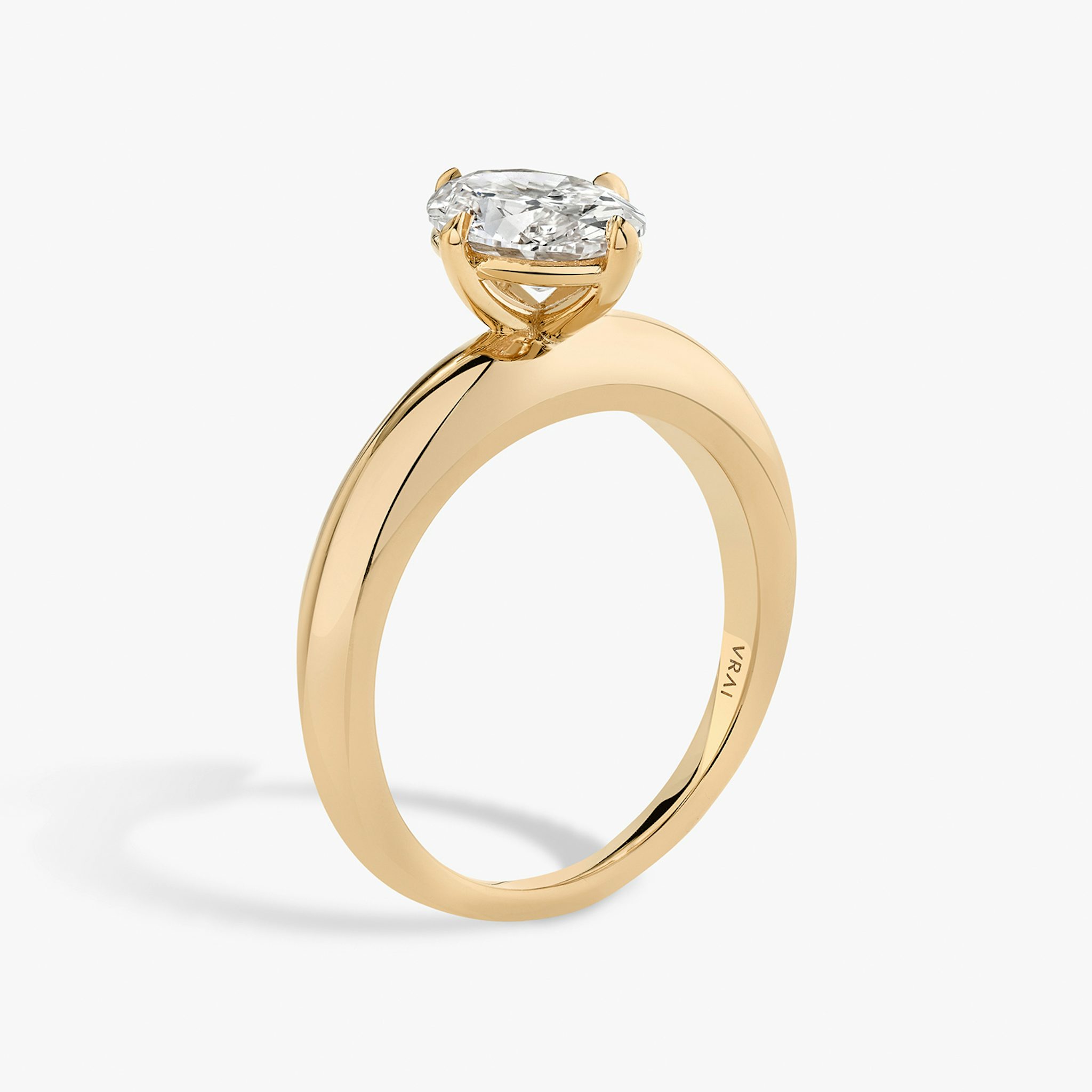 The Curator | Oval | 14k | Rose Gold | bandAccent: Plain | diamondOrientation: vertical | caratWeight: other