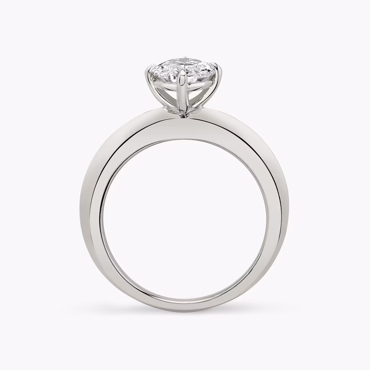 The Curator | Oval | 18k | White Gold | bandAccent: Plain | diamondOrientation: vertical | caratWeight: other