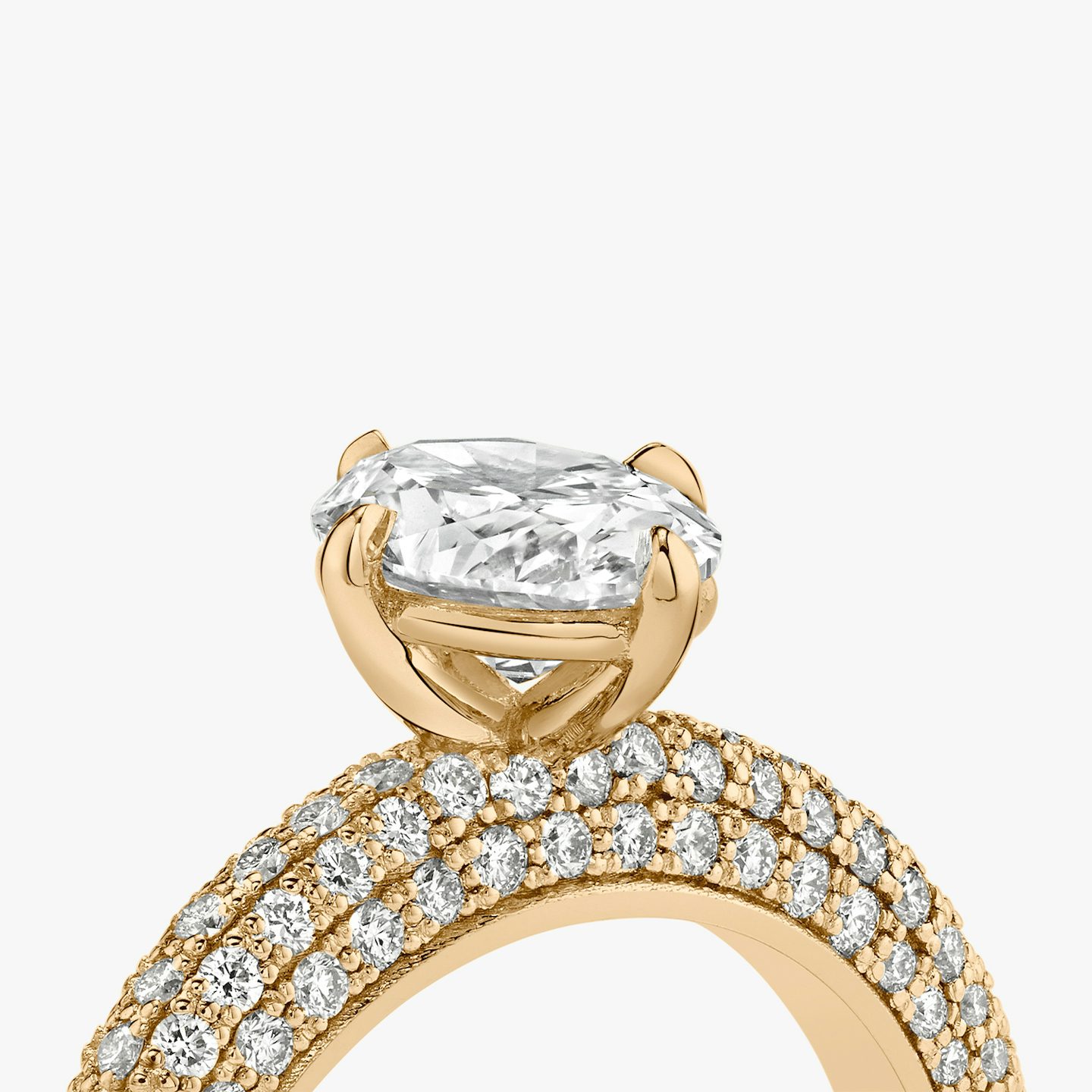 The Curator | Oval | 14k | Rose Gold | bandAccent: Pavé | diamondOrientation: vertical | caratWeight: other