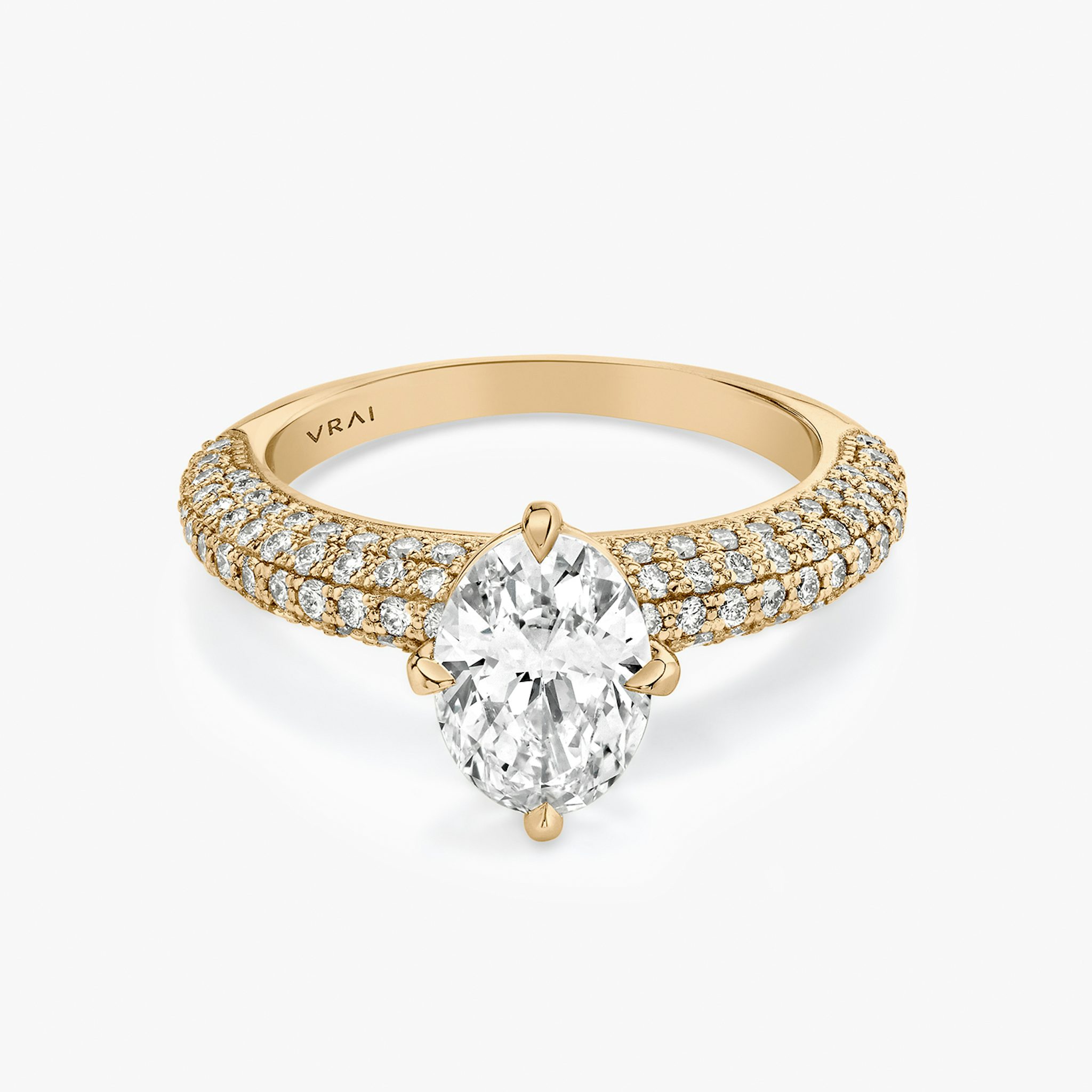 The Curator | Oval | 14k | Rose Gold | bandAccent: Pavé | diamondOrientation: vertical | caratWeight: other