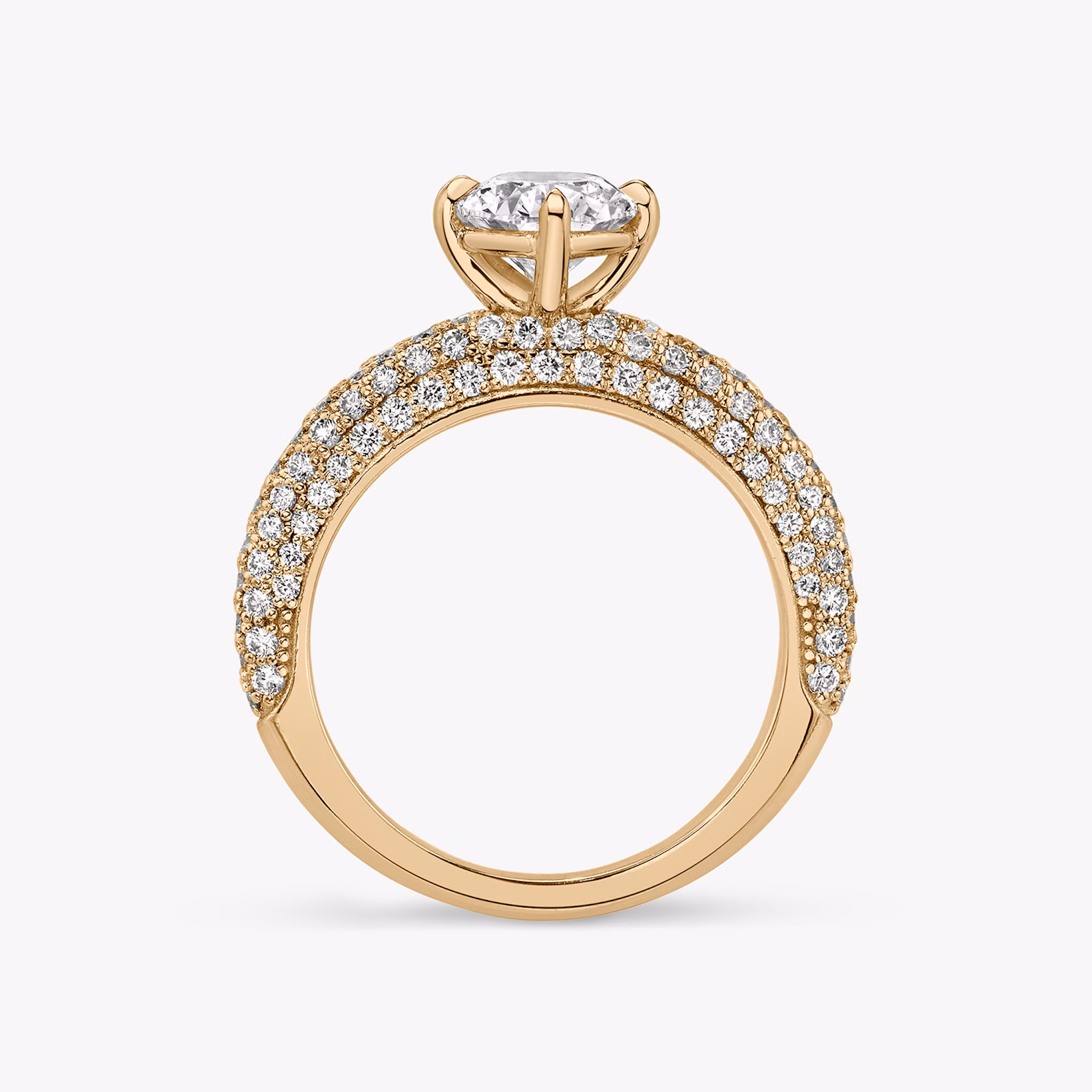 The Curator | Oval | 14k | Rose Gold | bandAccent: Pavé | diamondOrientation: vertical | caratWeight: other