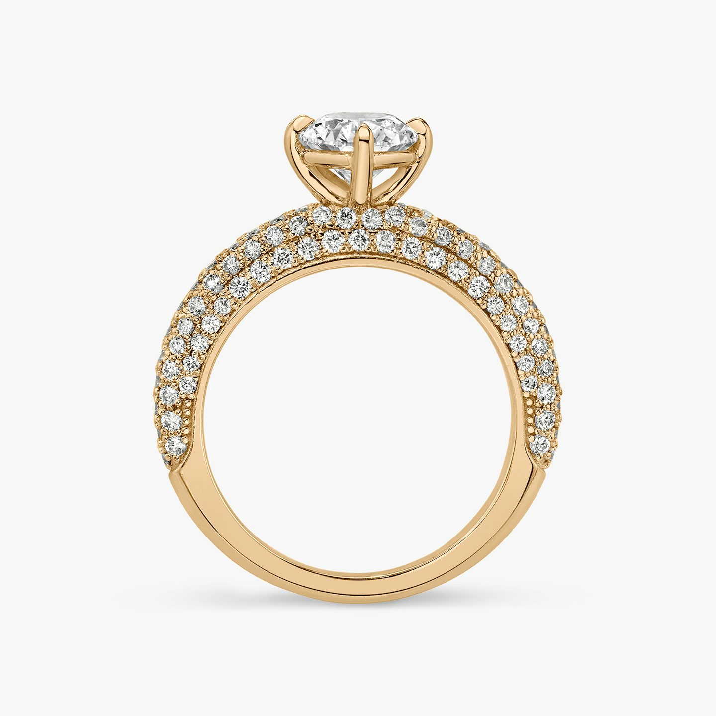 The Curator | Oval | 14k | Rose Gold | bandAccent: Pavé | diamondOrientation: vertical | caratWeight: other