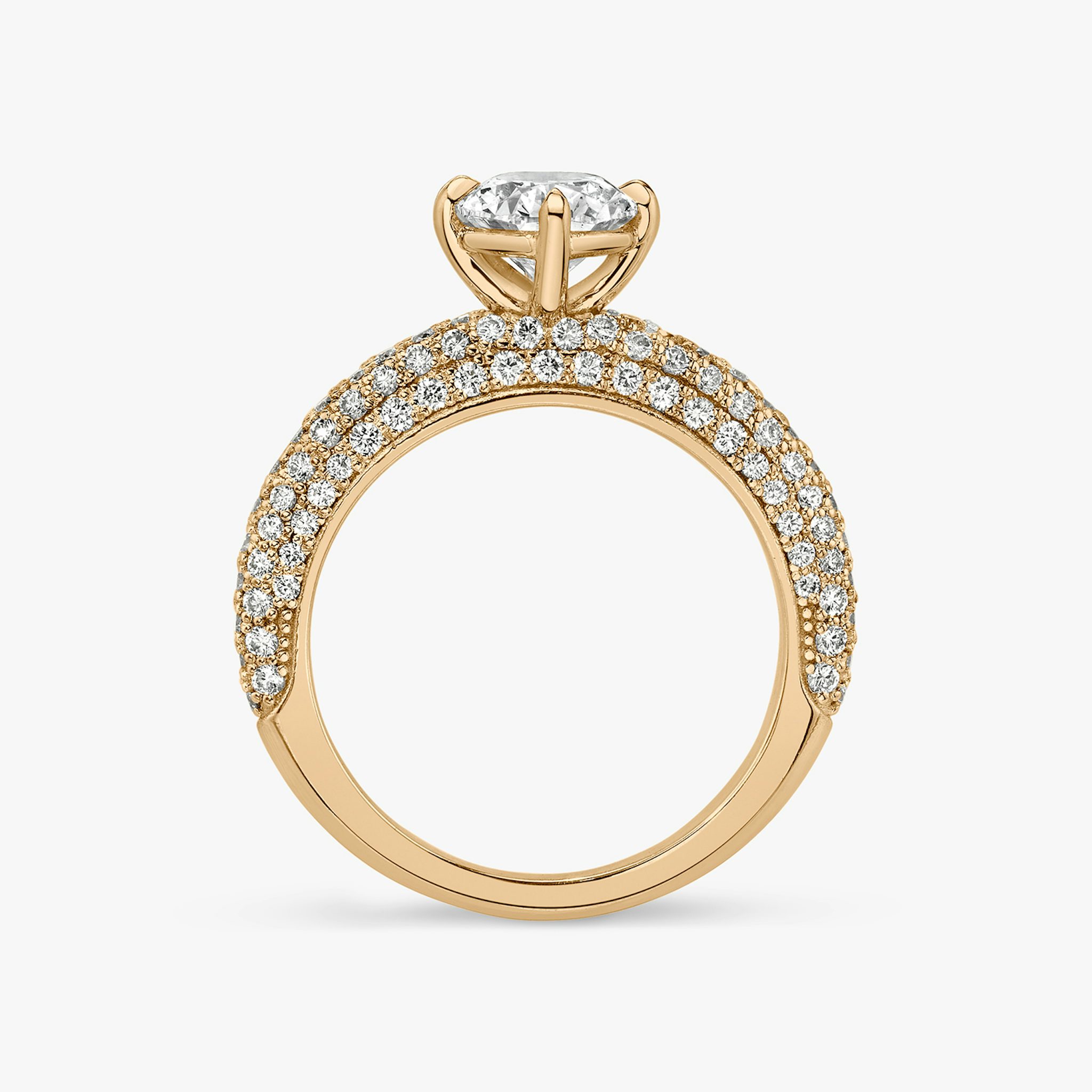 The Curator | Oval | 14k | Rose Gold | bandAccent: Pavé | diamondOrientation: vertical | caratWeight: other