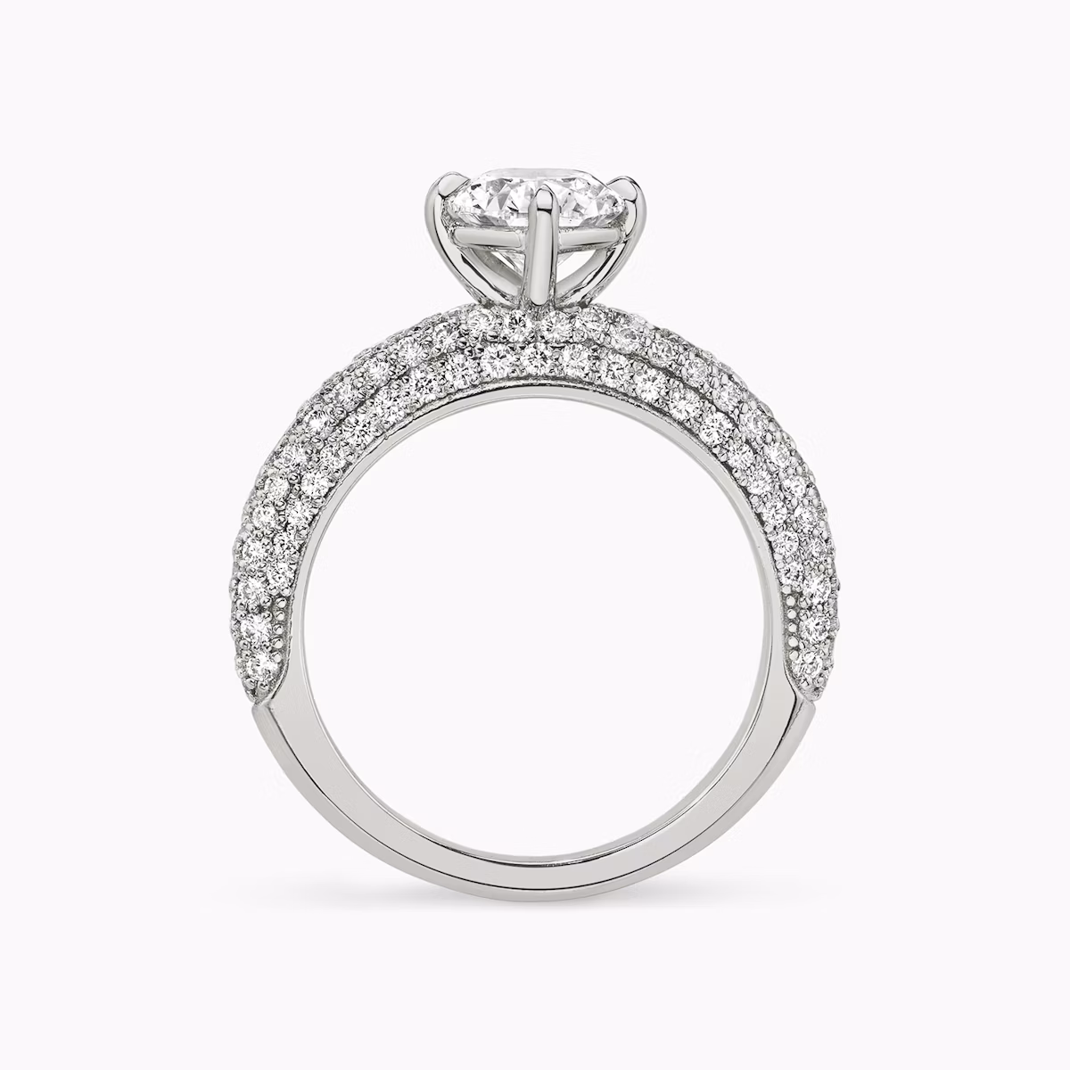 The Curator | Oval | Platinum | bandAccent: Pavé | diamondOrientation: vertical | caratWeight: other