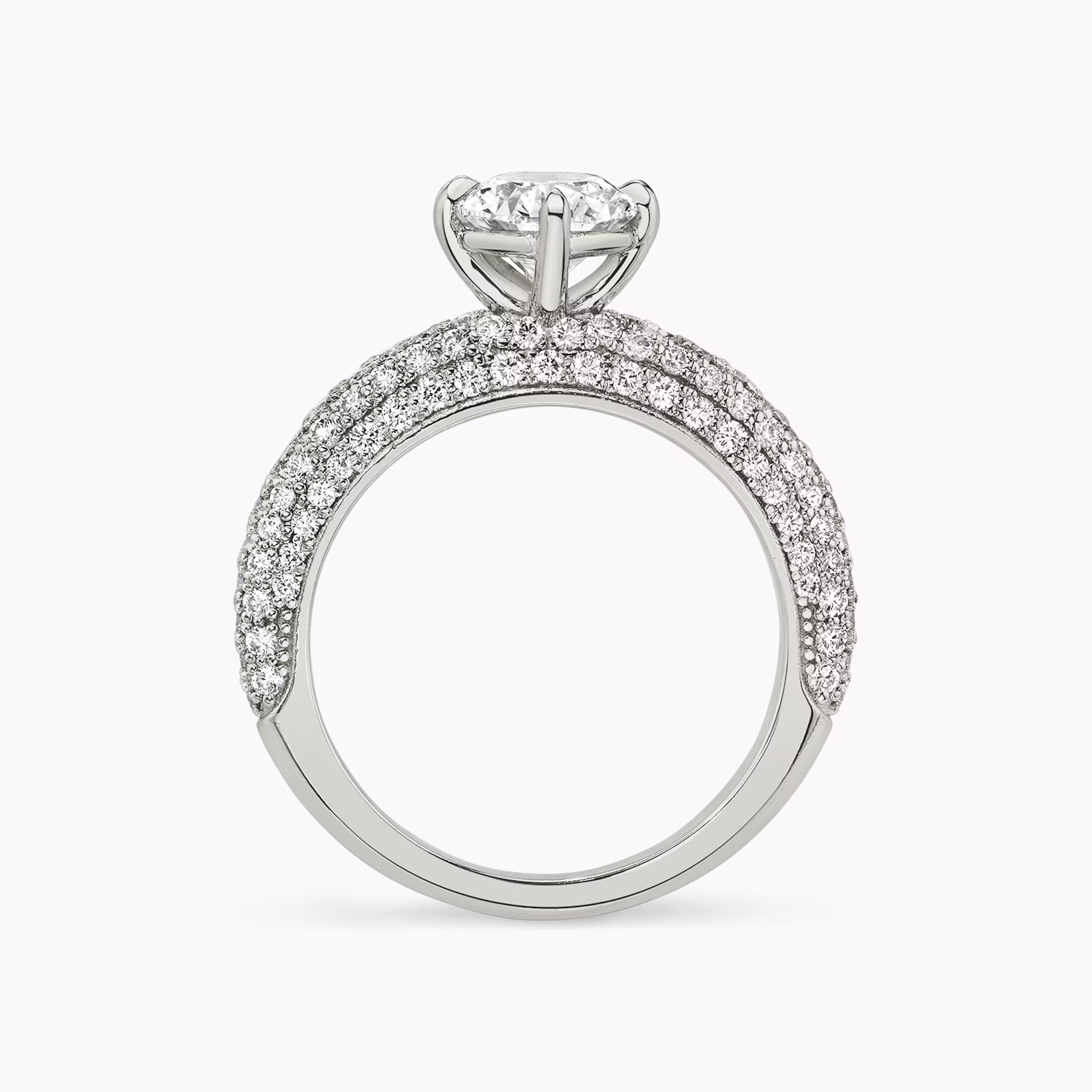 The Curator | Oval | 18k | White Gold | bandAccent: Pavé | diamondOrientation: vertical | caratWeight: other