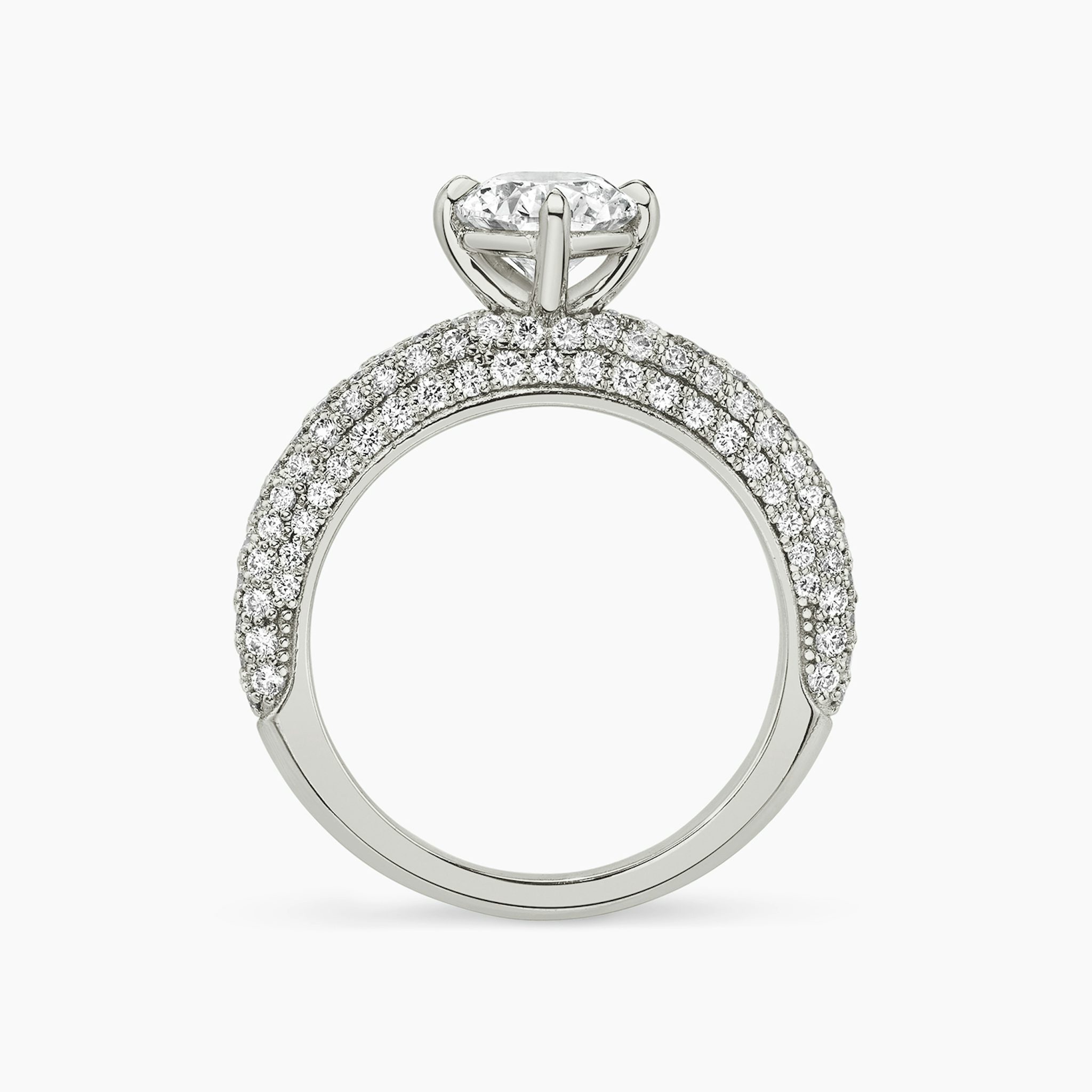 The Curator | Oval | 18k | White Gold | bandAccent: Pavé | diamondOrientation: vertical | caratWeight: other