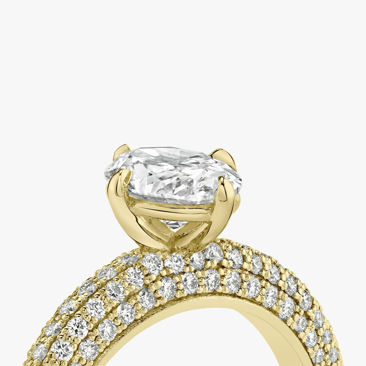 Curator | Oval | 18k | Gelbgold | bandAccent: Mit Pavé-Besatz | diamondOrientation: vertical | caratWeight: other