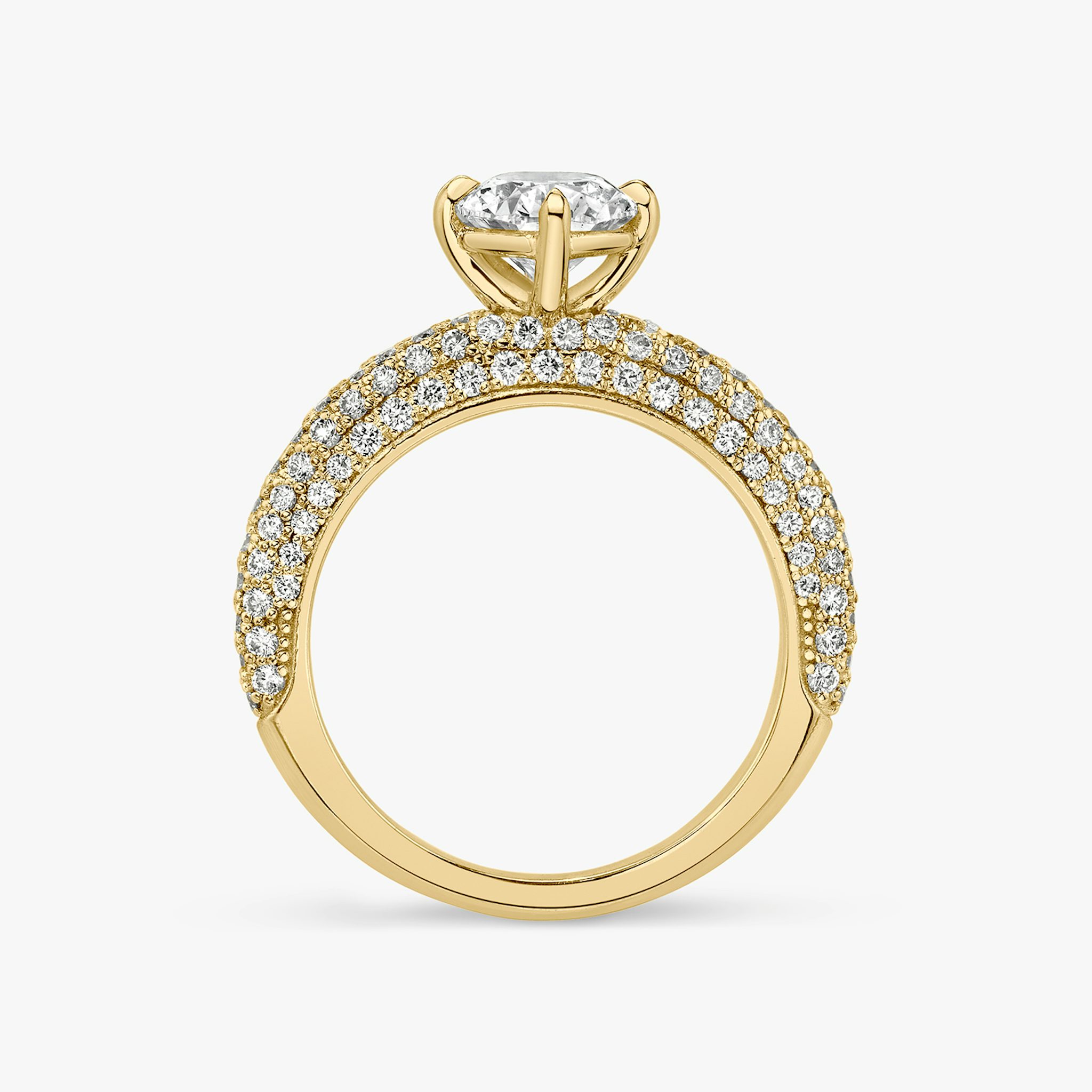 The Curator | Oval | 18k | Yellow Gold | bandAccent: Pavé | diamondOrientation: vertical | caratWeight: other