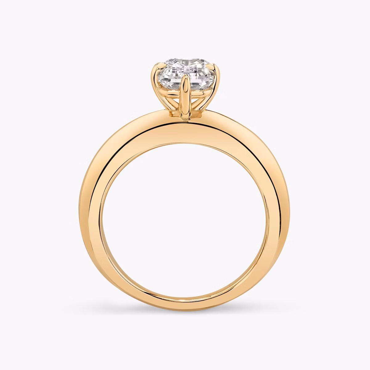 The Curator | Emerald | 14k | Rose Gold | bandAccent: Plain | diamondOrientation: vertical | caratWeight: other