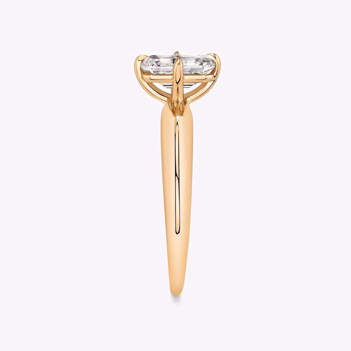 The Curator | Emerald | 14k | Rose Gold | bandAccent: Plain | diamondOrientation: vertical | caratWeight: other