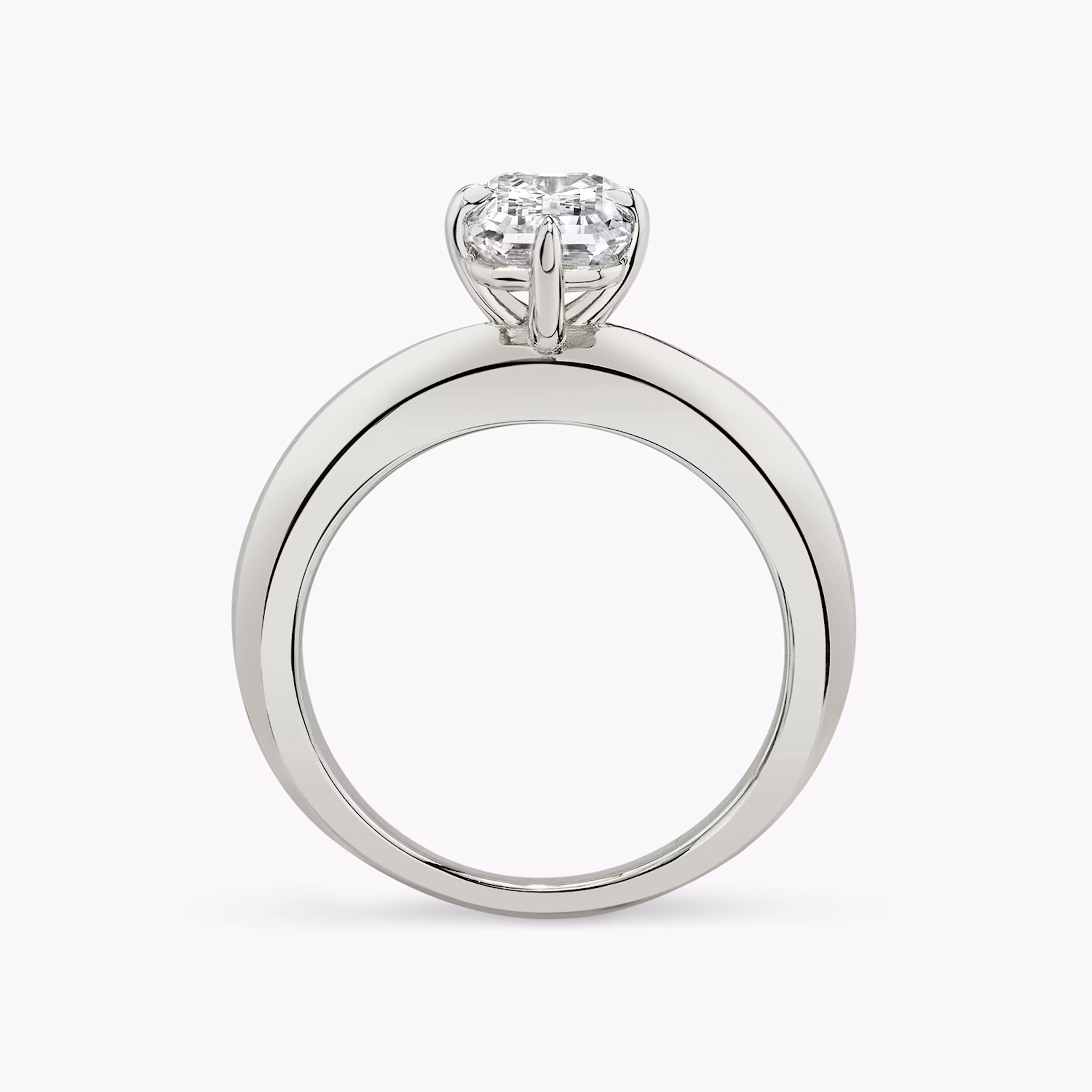 The Curator | Emerald | 18k | White Gold | bandAccent: Plain | diamondOrientation: vertical | caratWeight: other