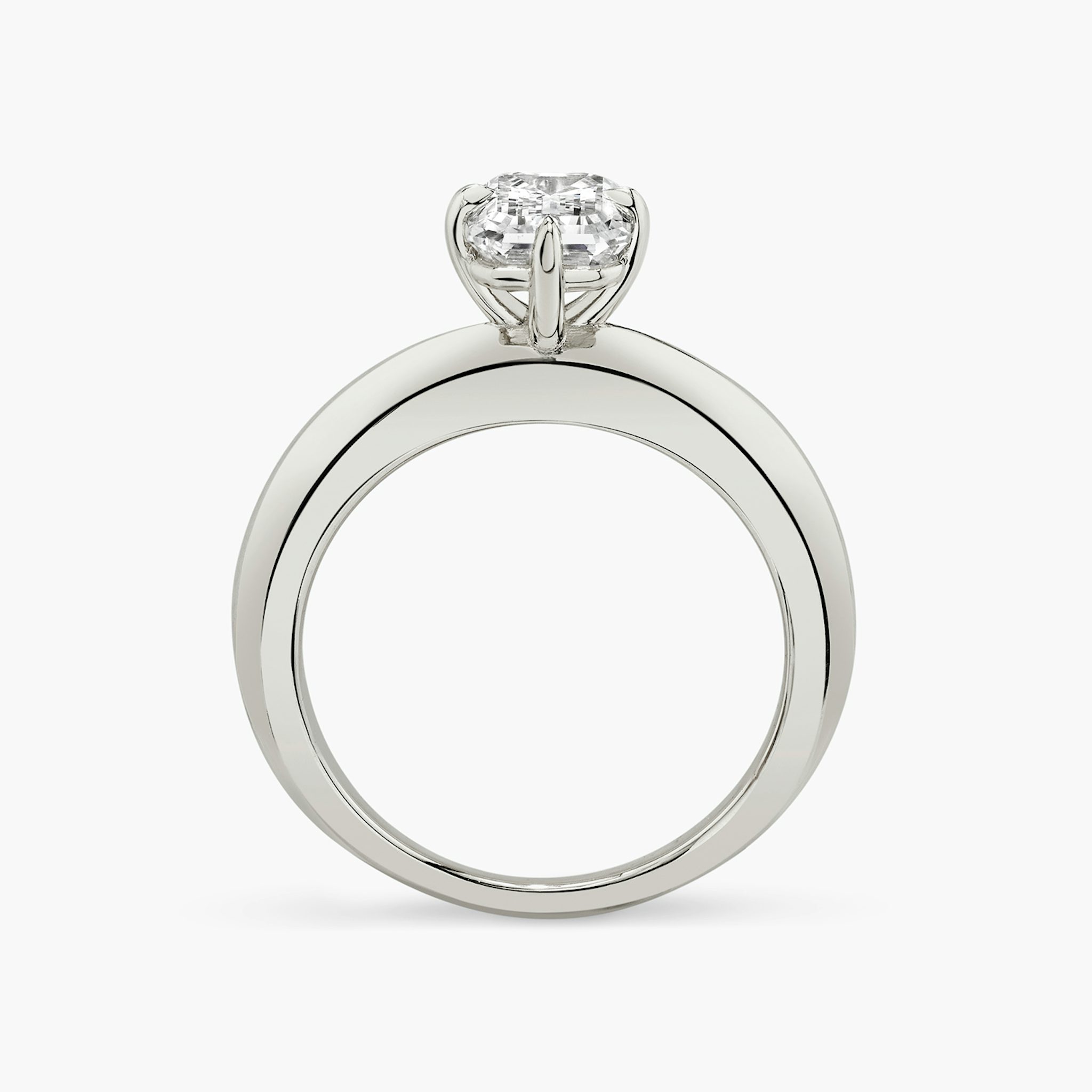 The Curator | Emerald | 18k | White Gold | bandAccent: Plain | diamondOrientation: vertical | caratWeight: other