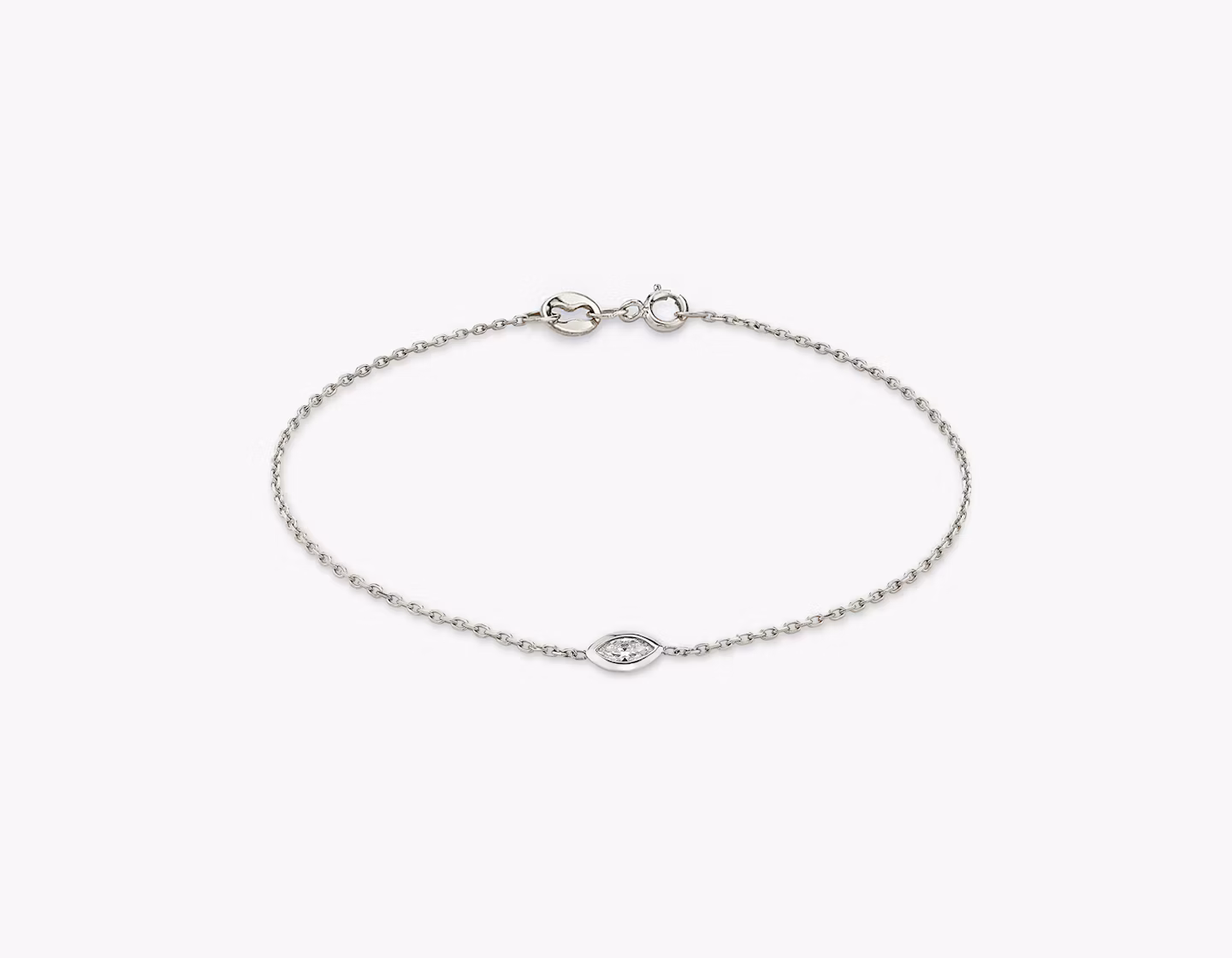 Pulsera Knife-Edge Bezel Marquise | White Gold
