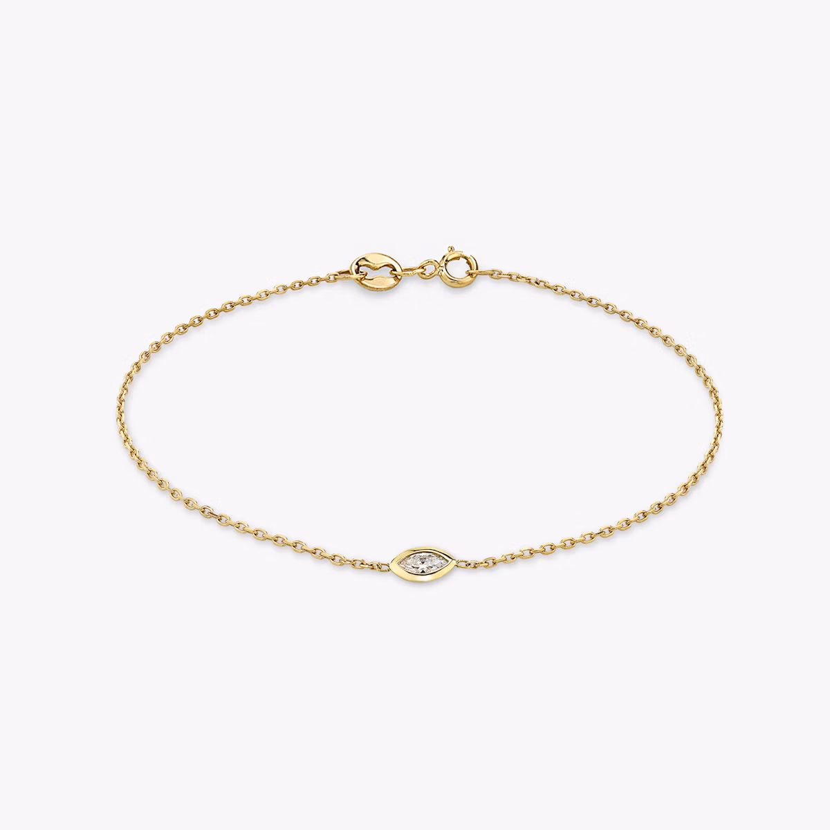 Pulsera Knife-Edge Bezel | Marquise | 14k | Oro amarillo | chainLength: 6.5