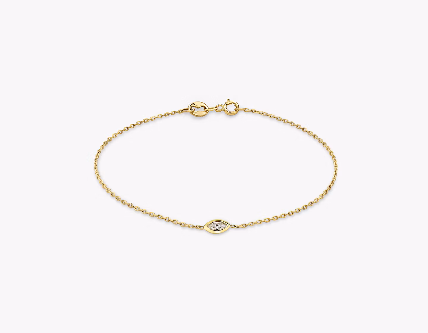 Knife-Edge Bezel Bracelet Marquise | Yellow Gold