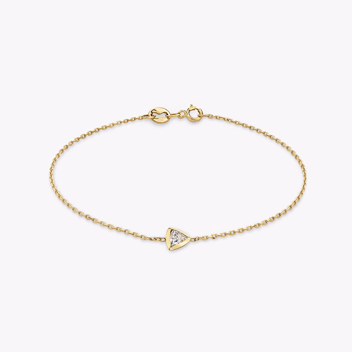 Knife-Edge Bezel Bracelet | Trillion | 14k | Yellow Gold | chainLength: 6.5