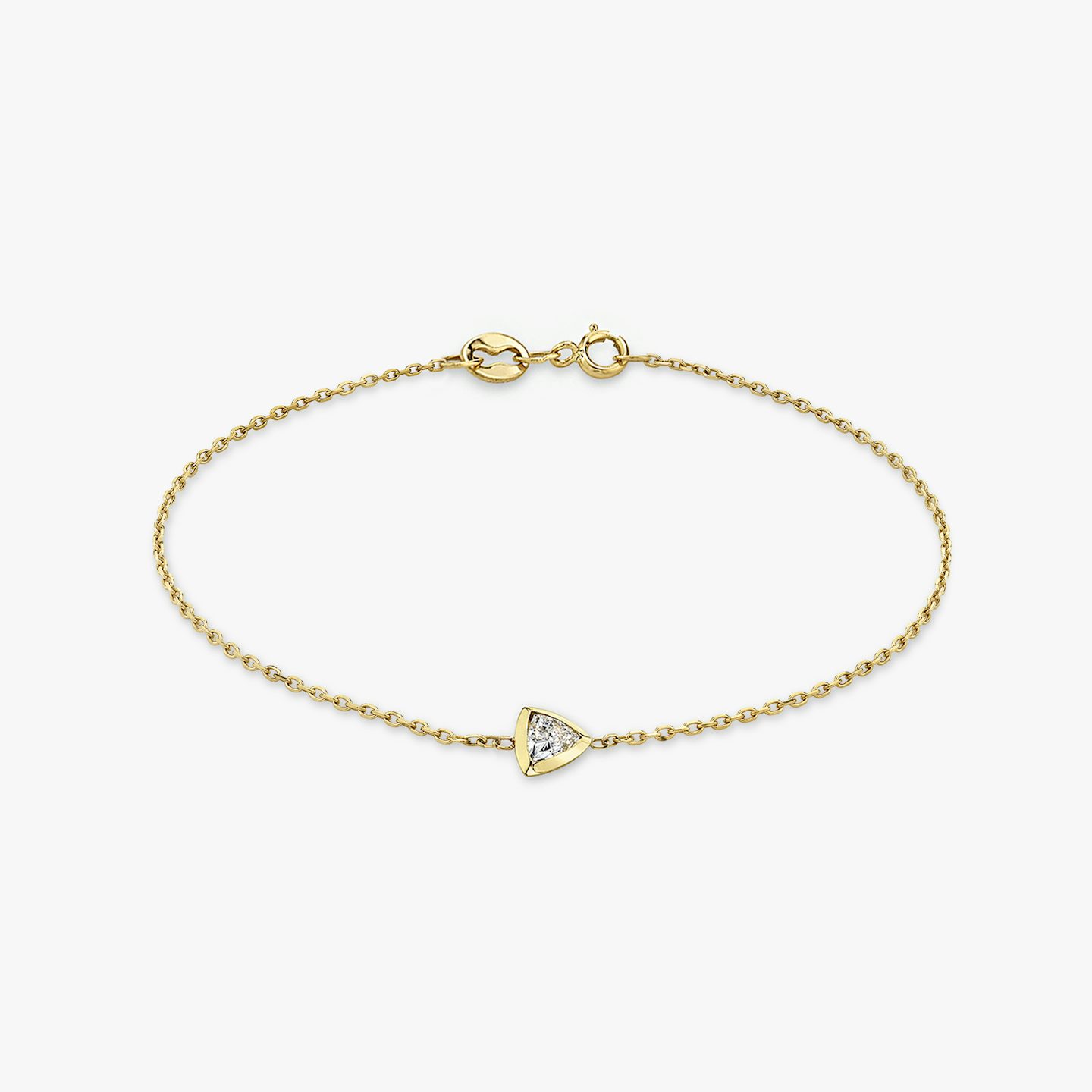 Knife-Edge Bezel Bracelet | Trillion | 14k | Yellow Gold | chainLength: 6.5