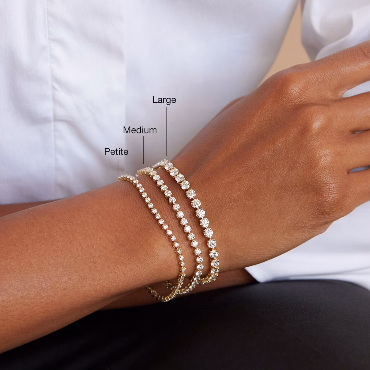 Tennis Bracelet | Round Brilliant | 14k | Yellow Gold | diamondSize: petite | chainLength: 6