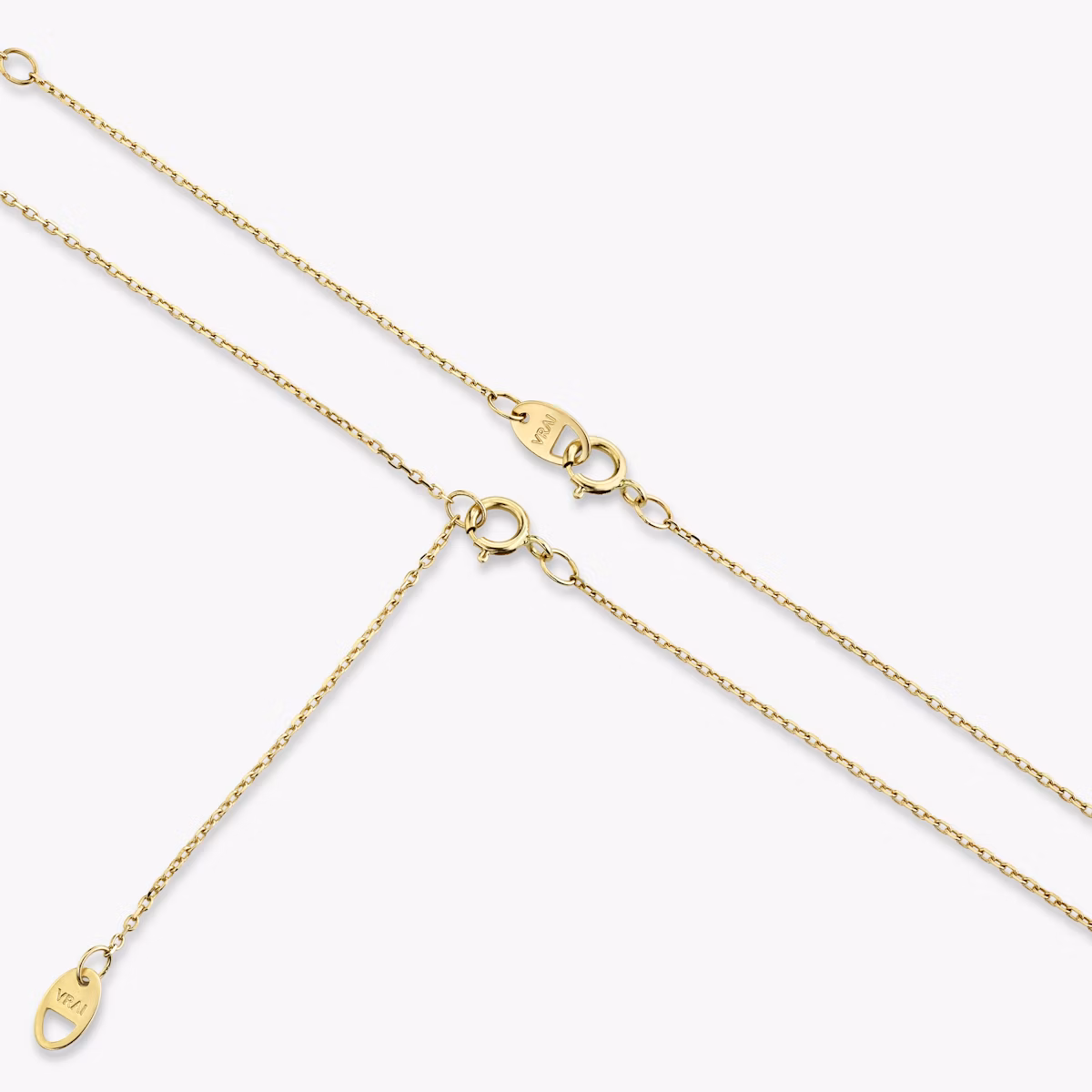 Knife-Edge Bezel Station Necklace | Round Brilliant | 14k | Yellow Gold | chainLength: 16-18