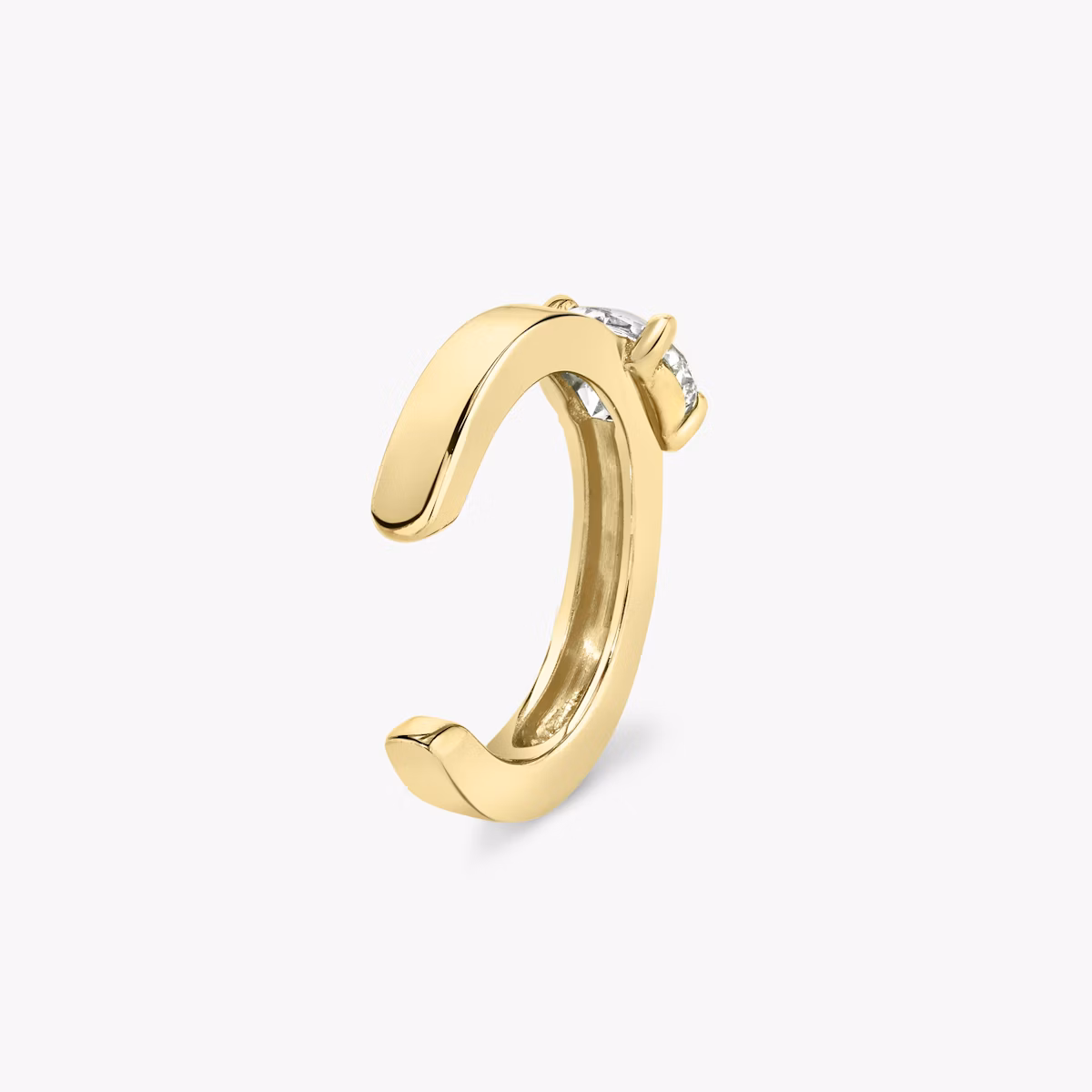 Round Brilliant Ear Cuff | Round Brilliant | 14k | Yellow Gold