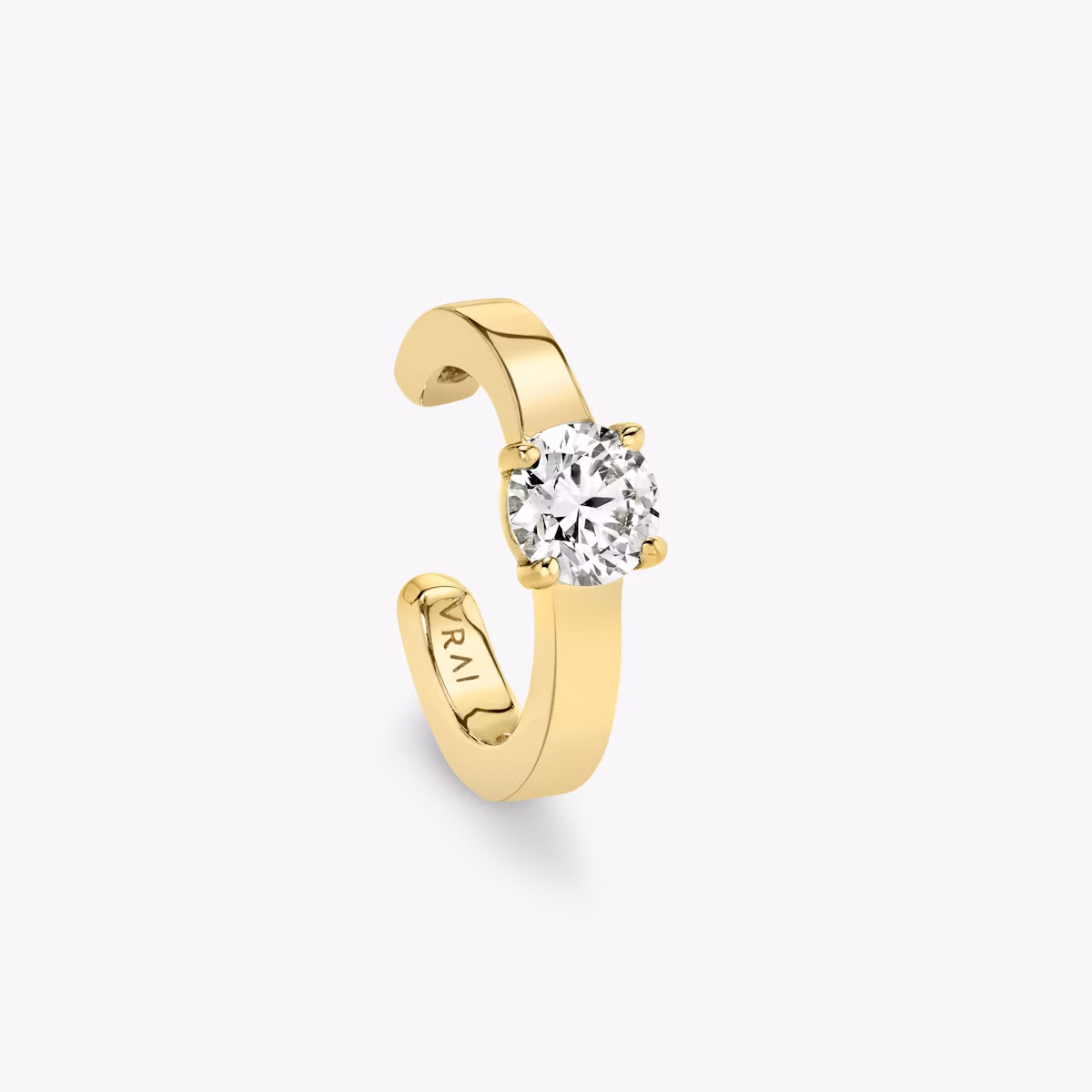 Round Brilliant Ear Cuff | Round Brilliant | 14k | Yellow Gold