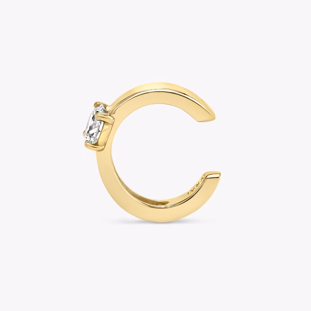 Round Brilliant Ear Cuff | Round Brilliant | 14k | Yellow Gold