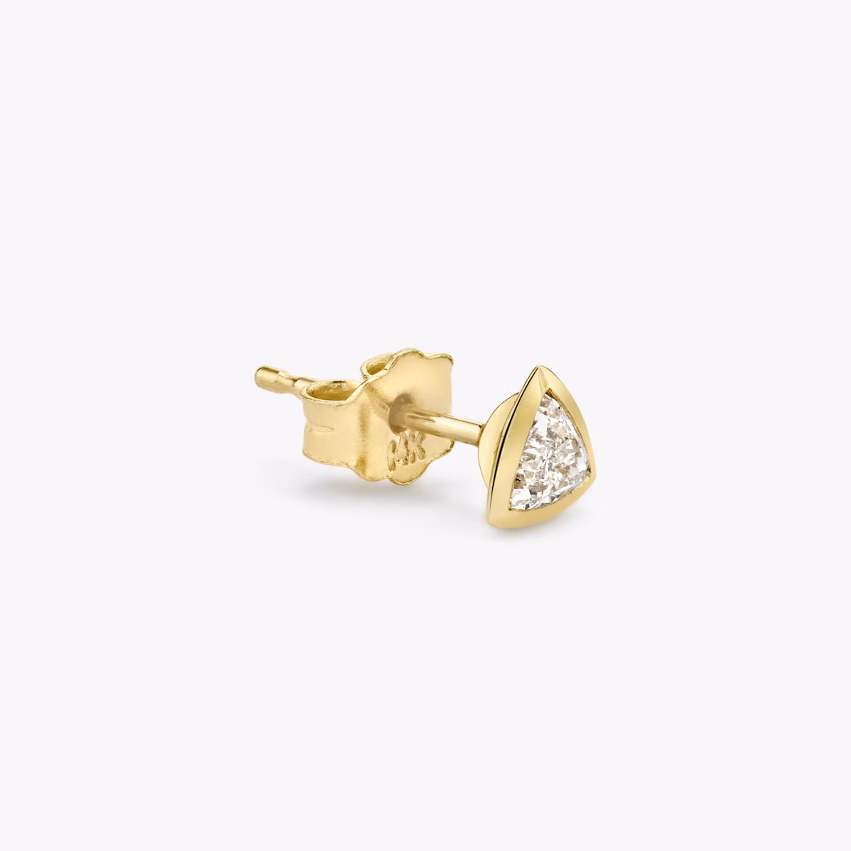 Knife-Edge Bezel Earring | Trillion | 14k | Yellow Gold