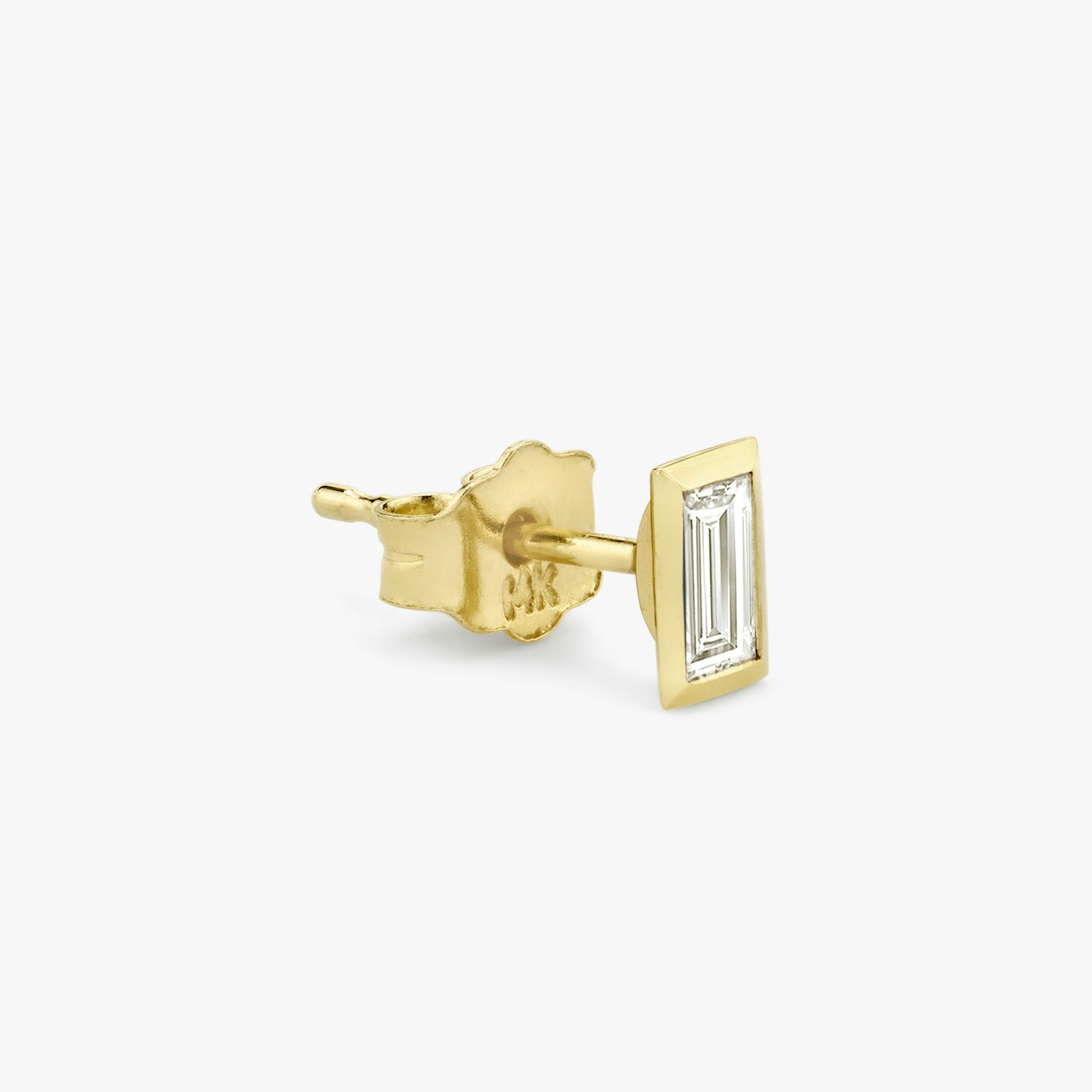 Knife-Edge Bezel Earring | Baguette | 14k | Yellow Gold