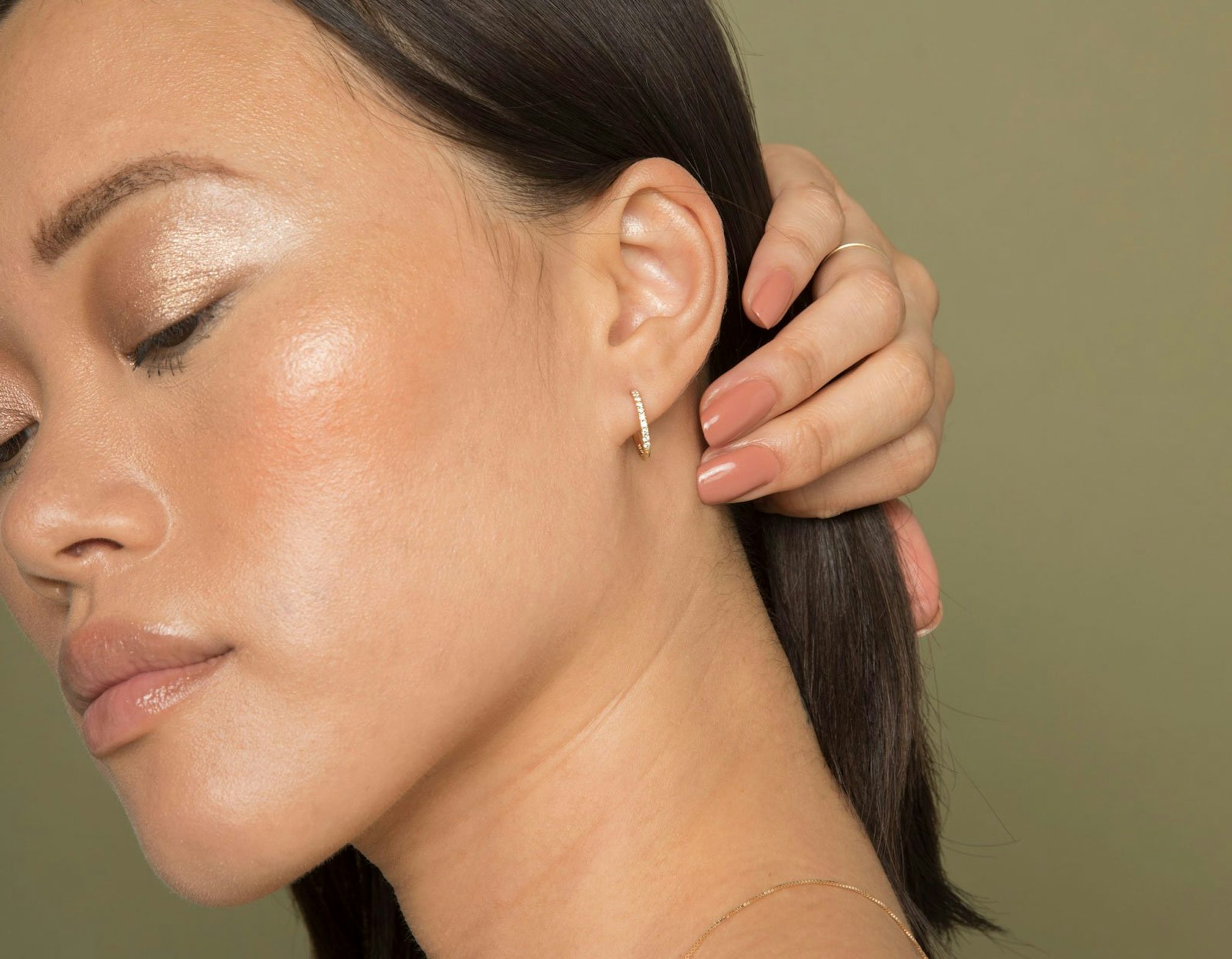 Pendiente de Aro Pavé | Brillante | 14k | Oro amarillo | earringSize: 15mm