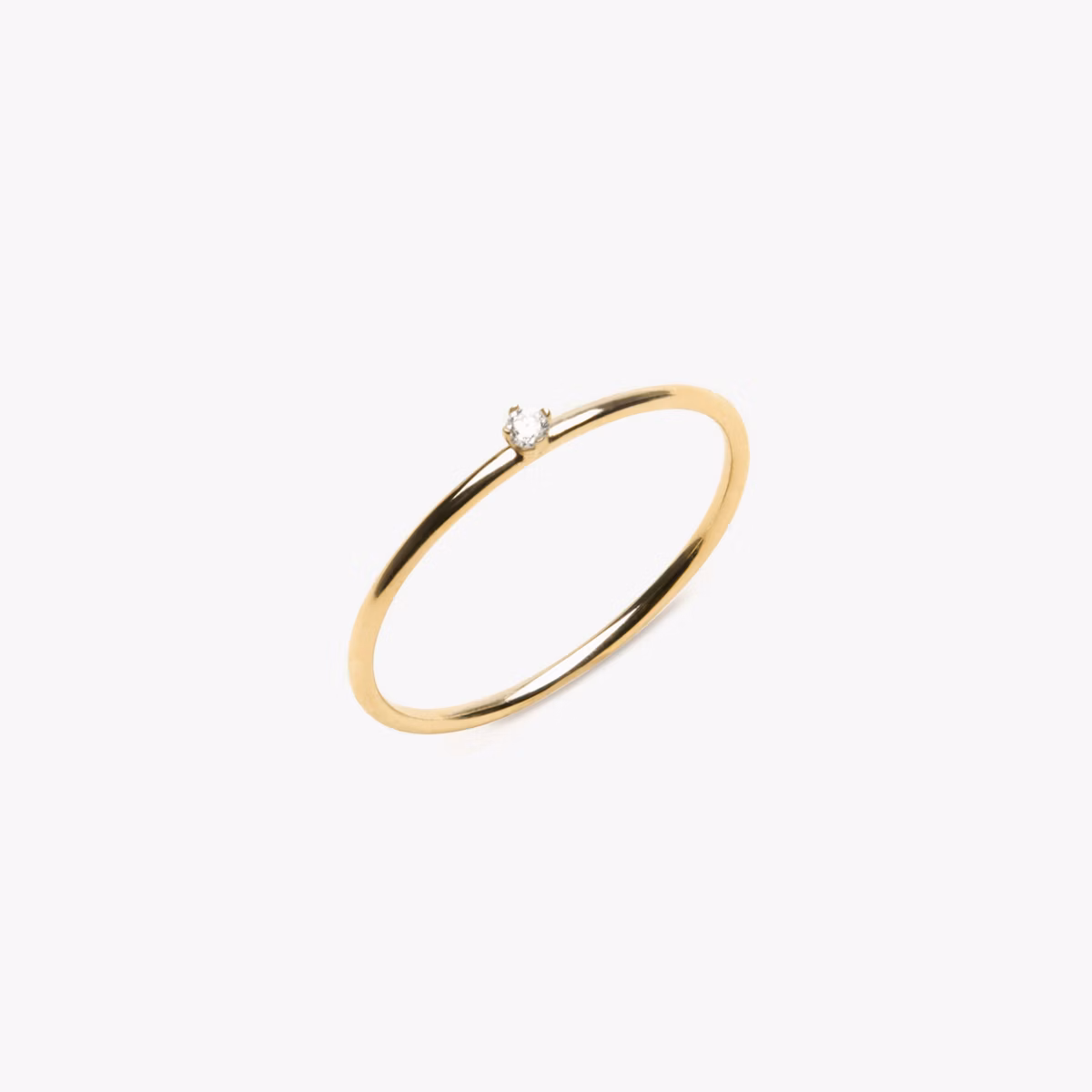 Tiny Ring | Round Brilliant | 14k | Yellow Gold