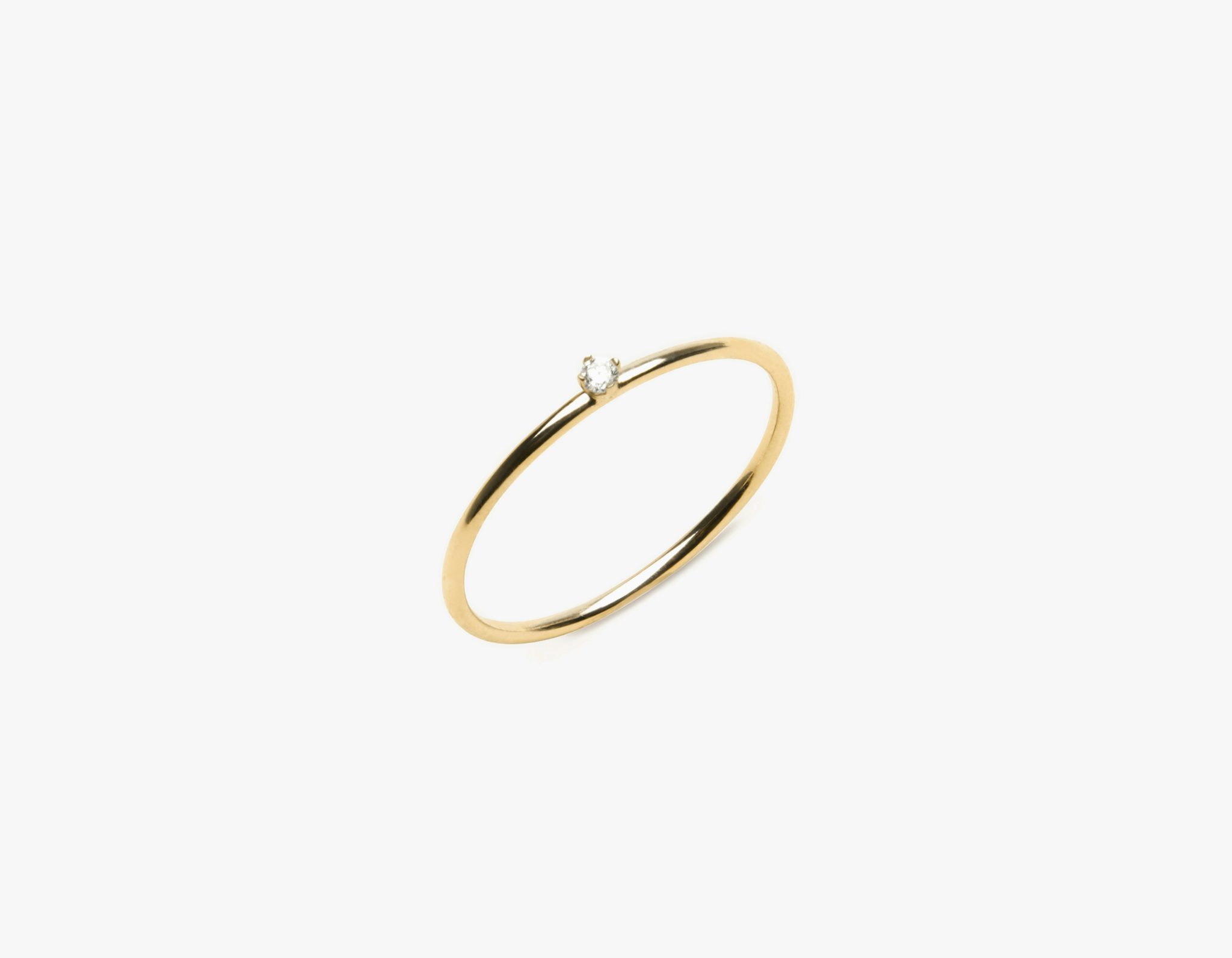 Tiny Ring | Round Brilliant | 14k | Yellow Gold
