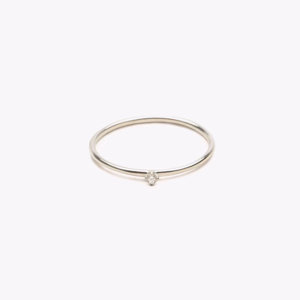 Tiny Ring | Round Brilliant | 14k | White Gold