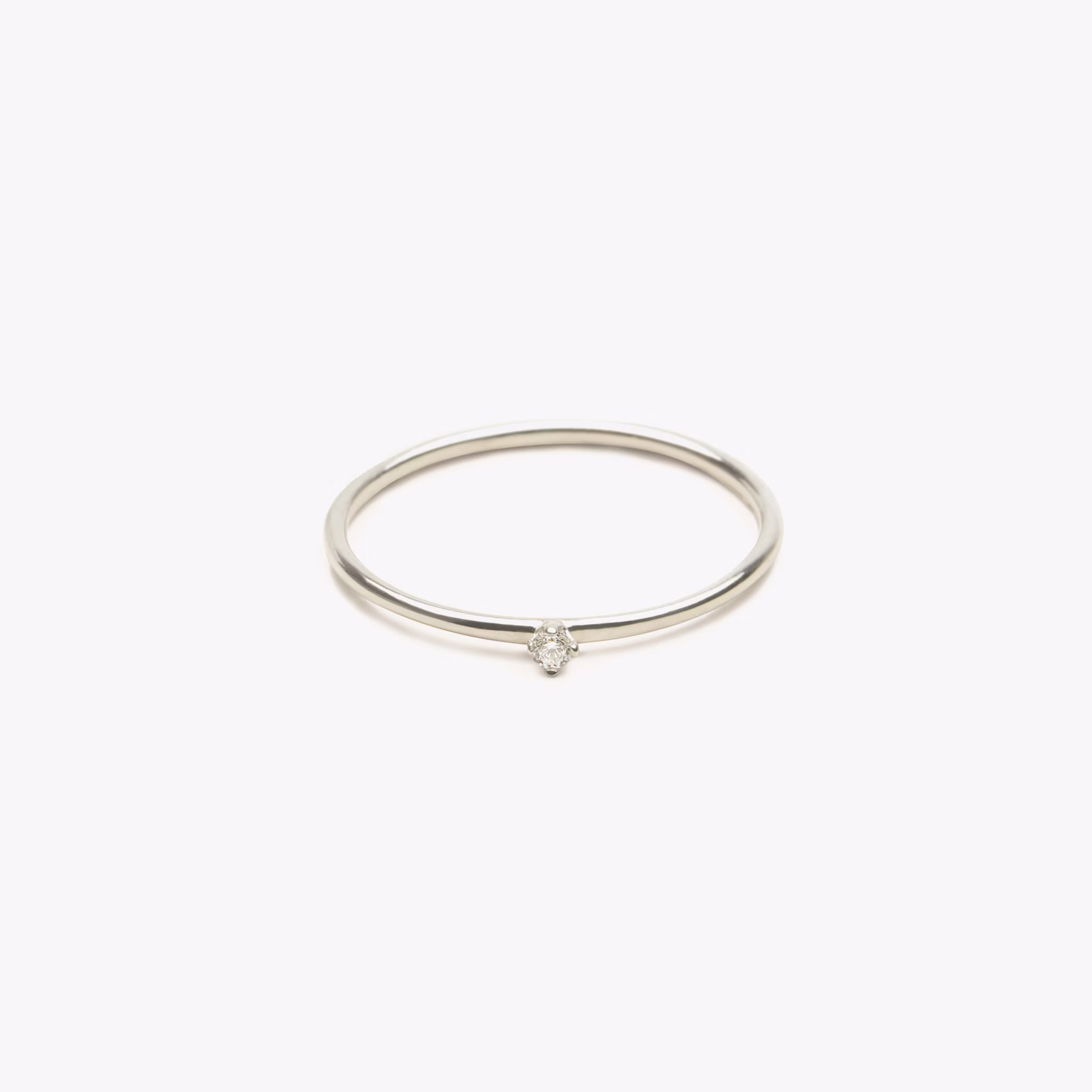 Tiny Ring | Round Brilliant | 14k | White Gold