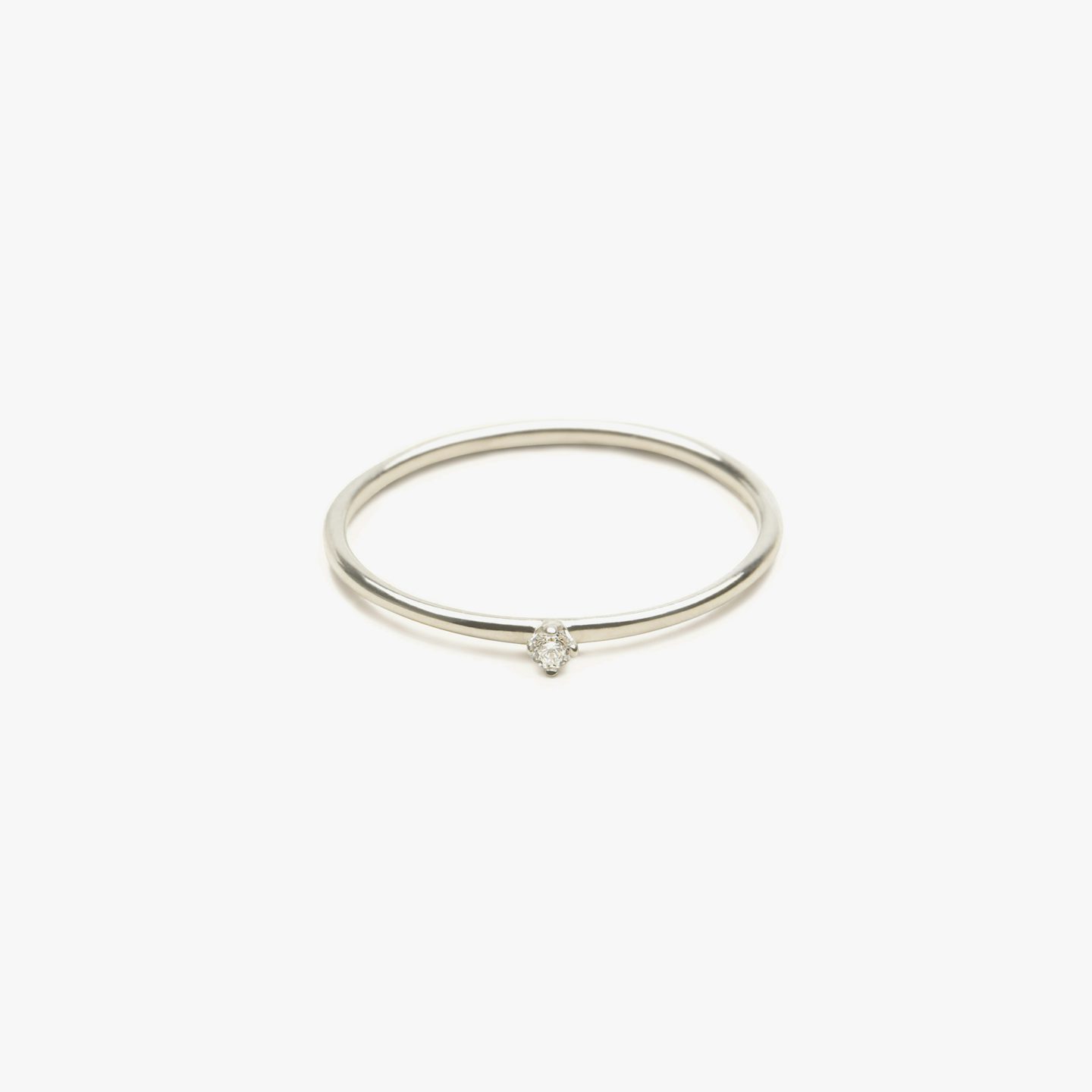 Tiny Ring | Round Brilliant | 14k | White Gold