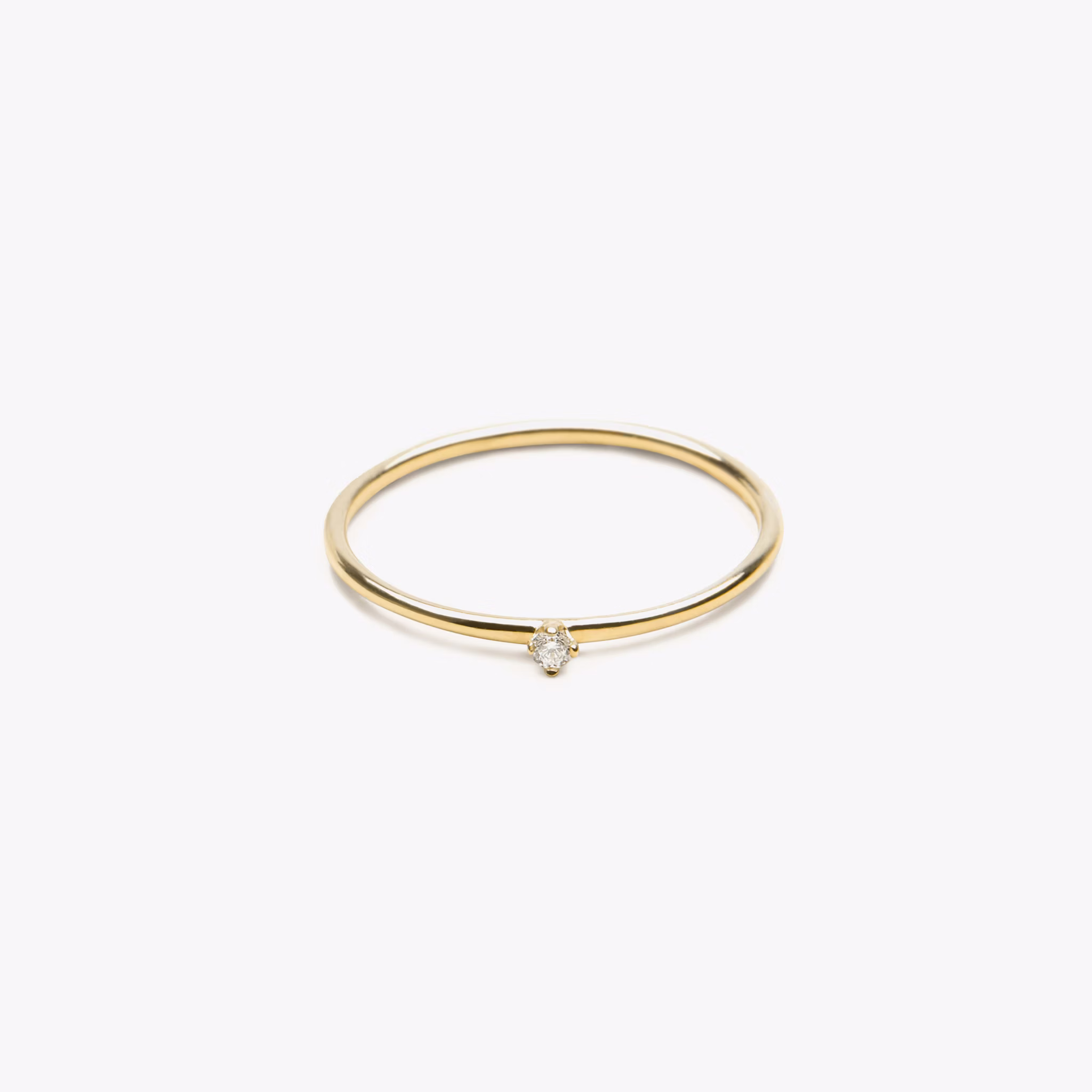 Tiny Ring | Round Brilliant | 14k | Yellow Gold