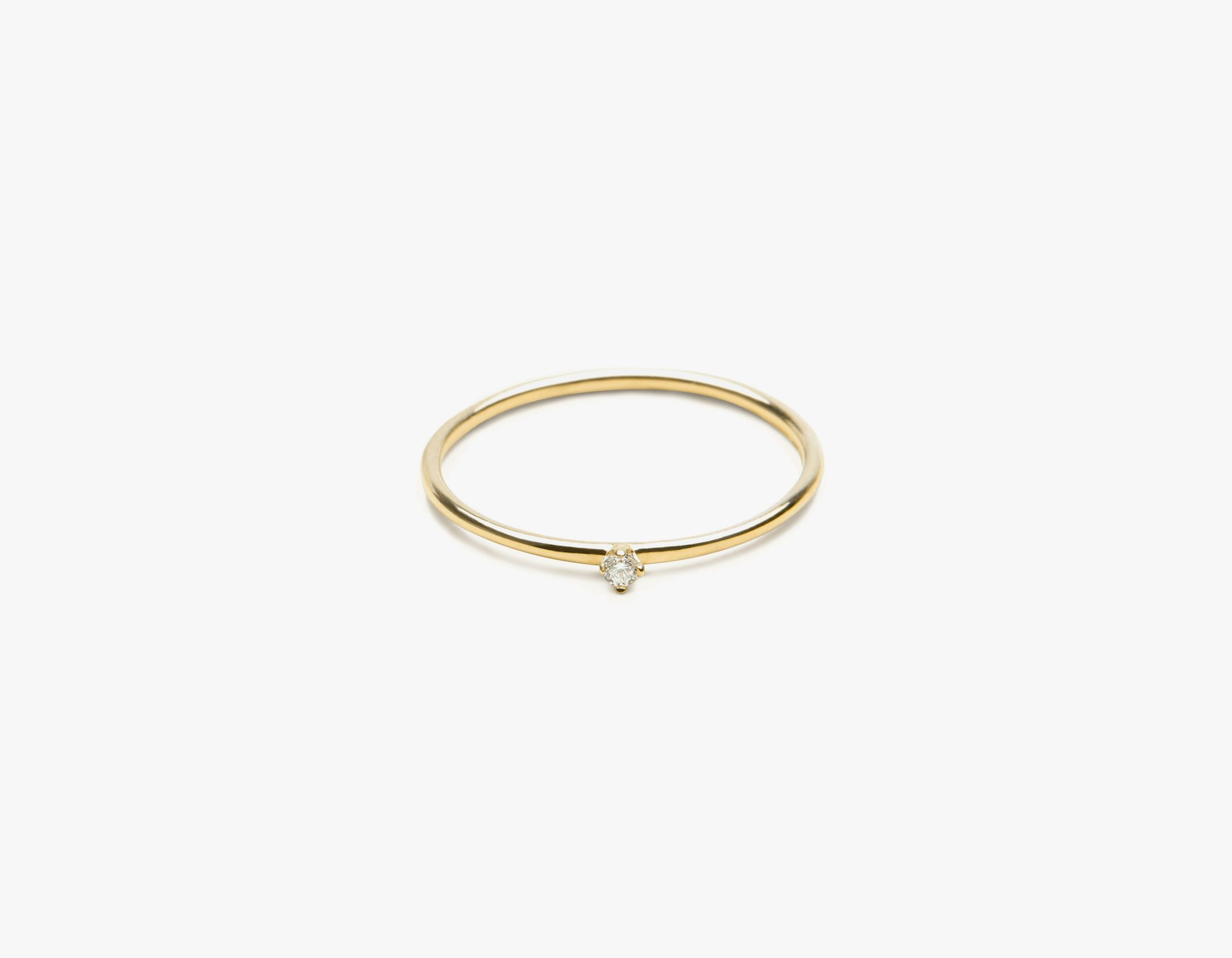 Tiny Ring | Round Brilliant | 14k | Yellow Gold