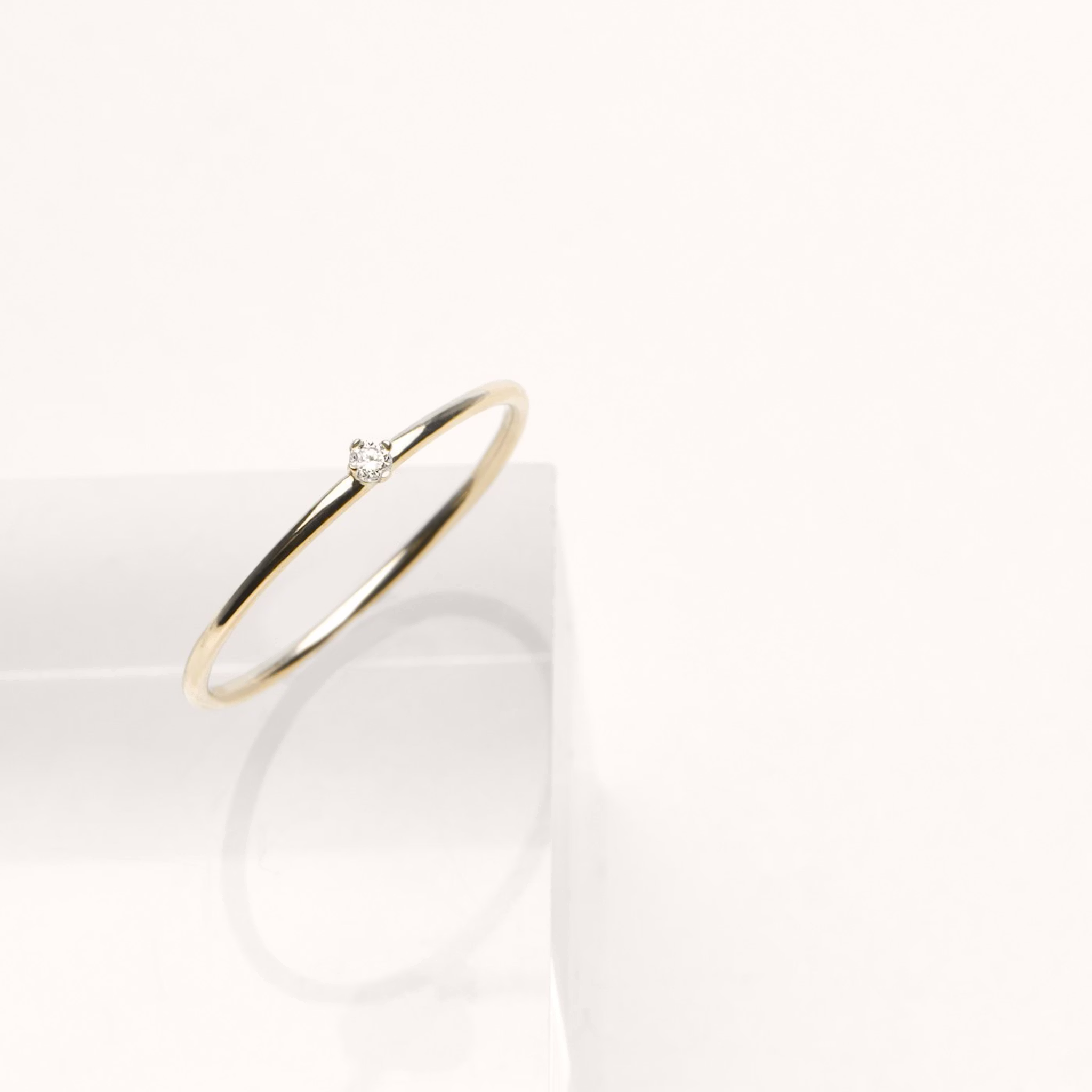 Tiny Ring | Round Brilliant | 14k | Yellow Gold