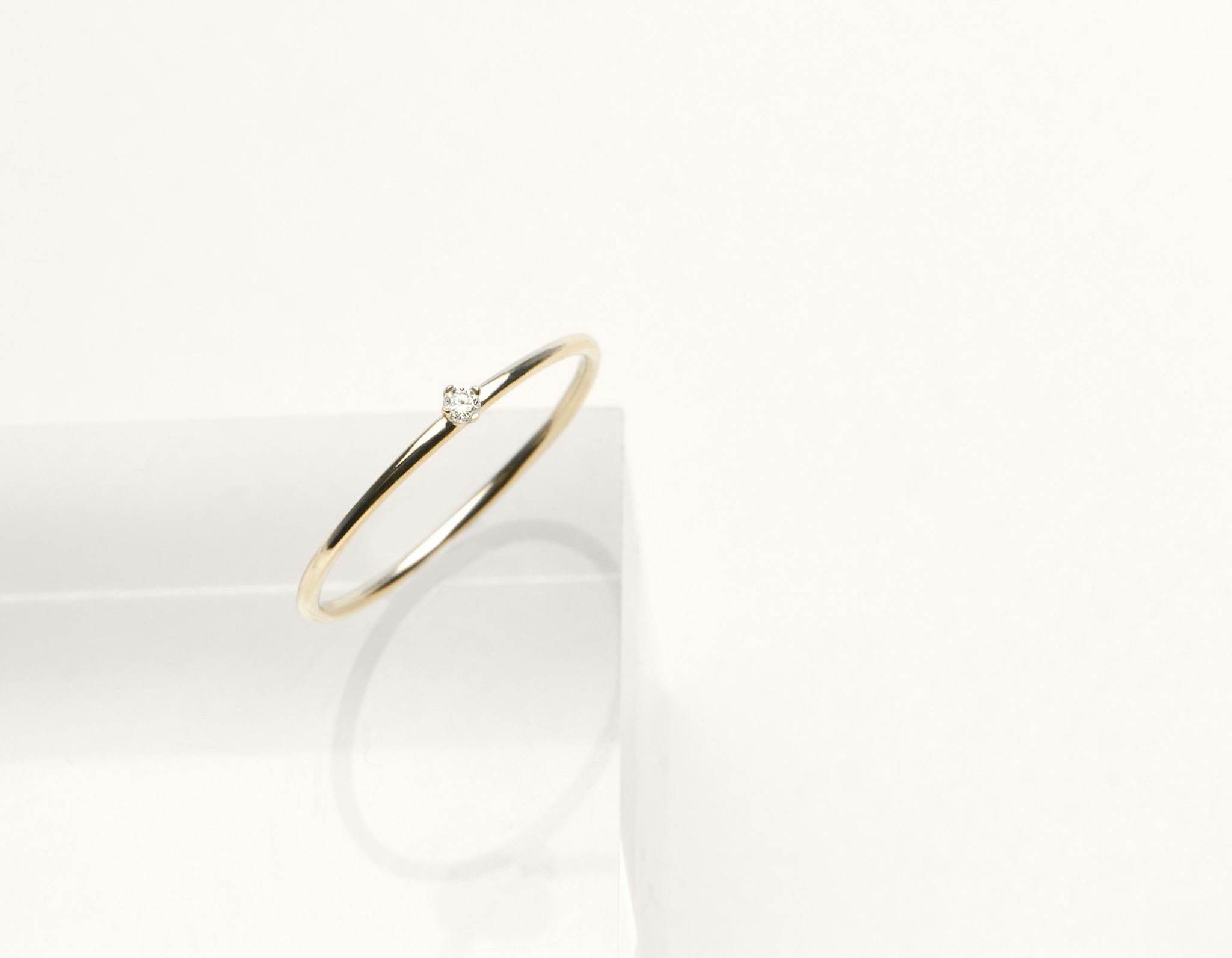 Tiny Ring | Round Brilliant | 14k | Yellow Gold