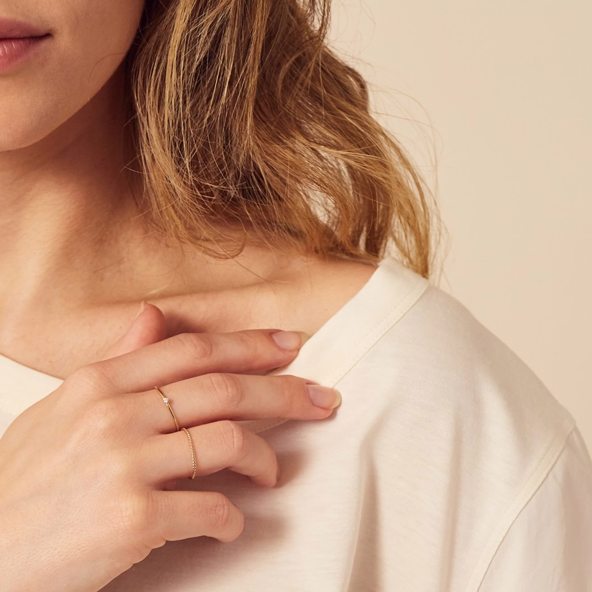 Tiny Ring | Round Brilliant | 14k | Yellow Gold