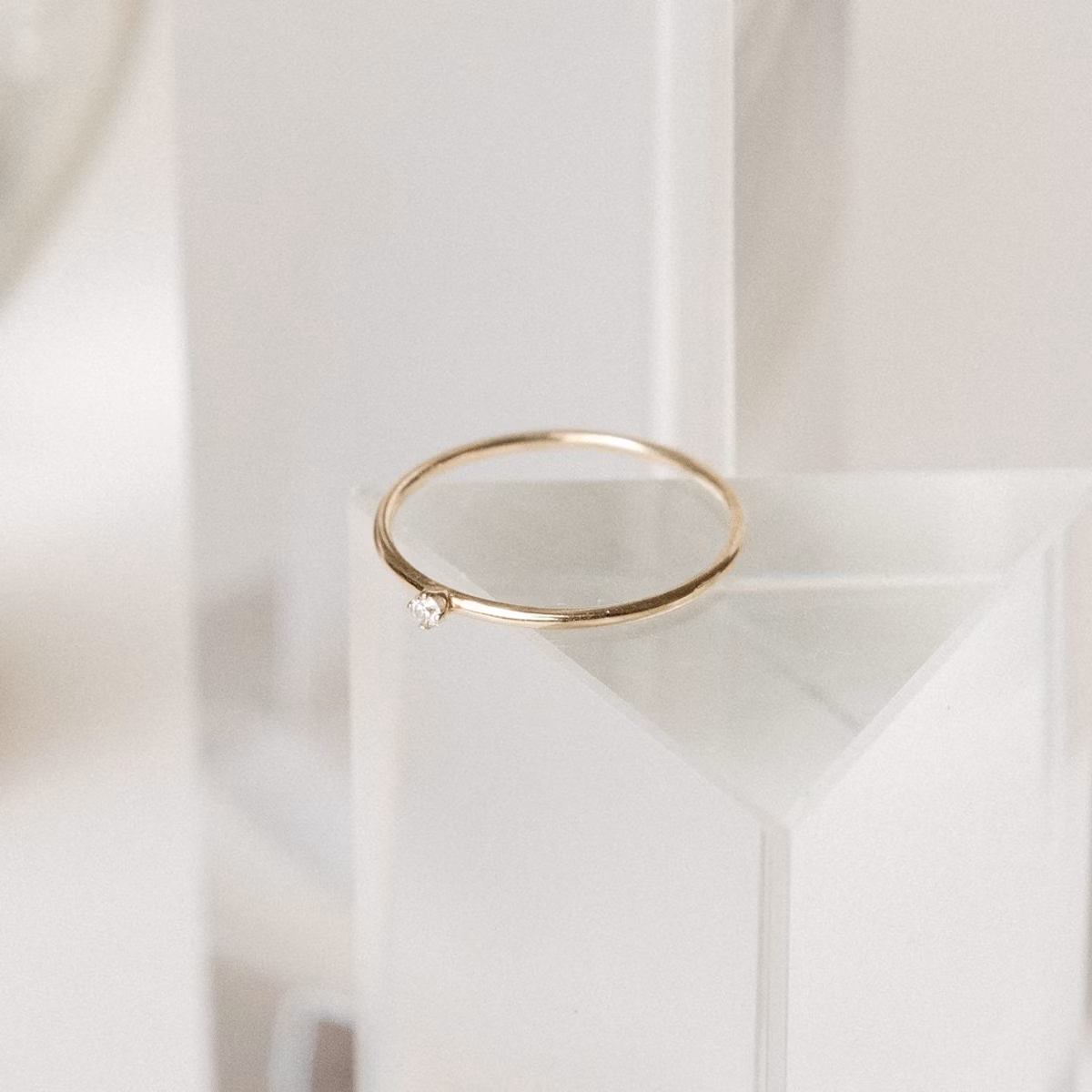 Tiny Ring | Round Brilliant | 14k | White Gold