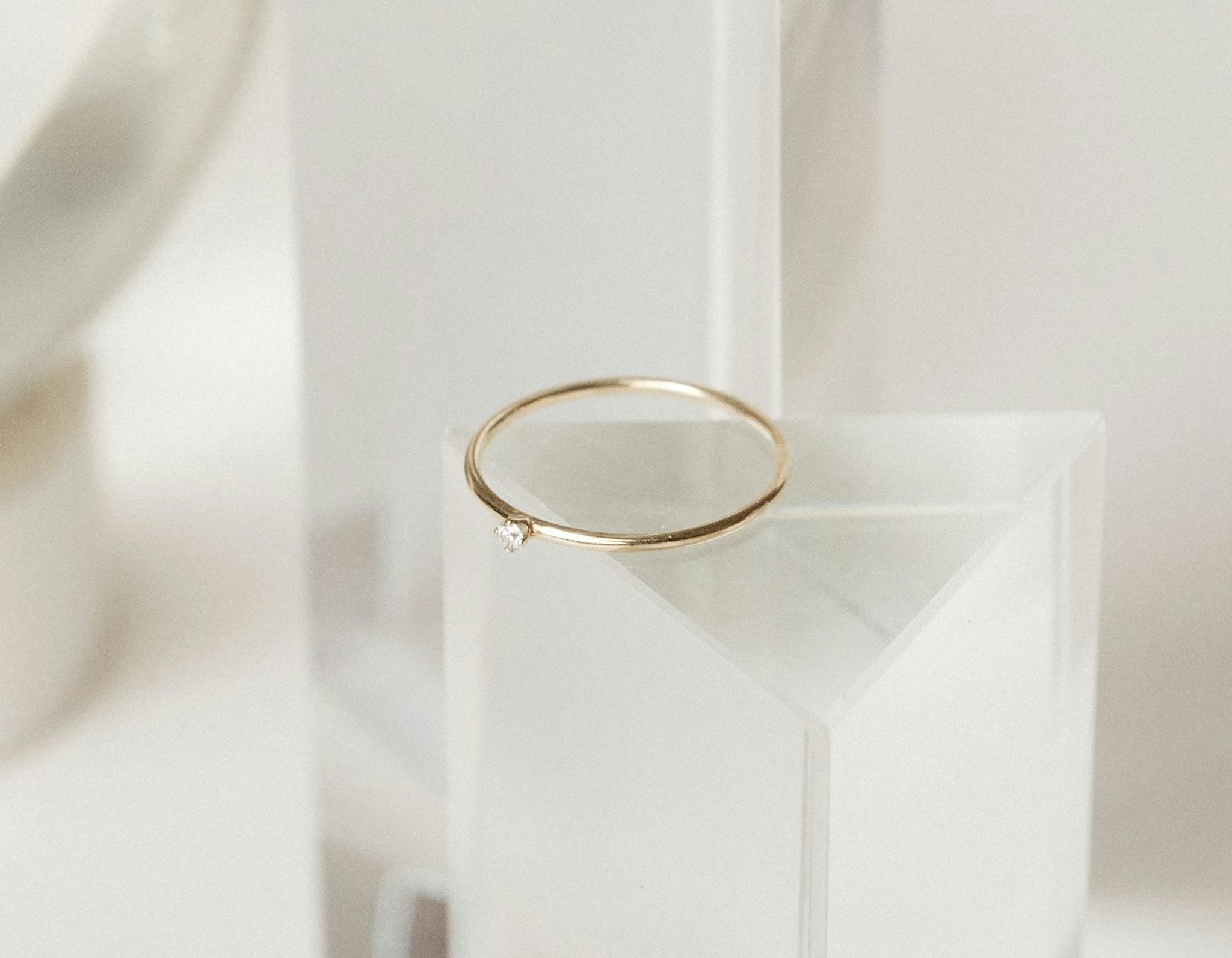 Tiny Ring | Round Brilliant | 14k | Yellow Gold