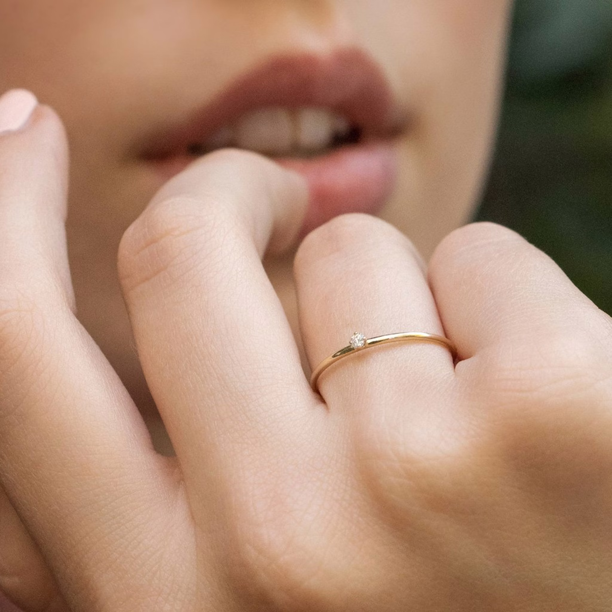 Tiny Ring | Round Brilliant | 14k | Yellow Gold